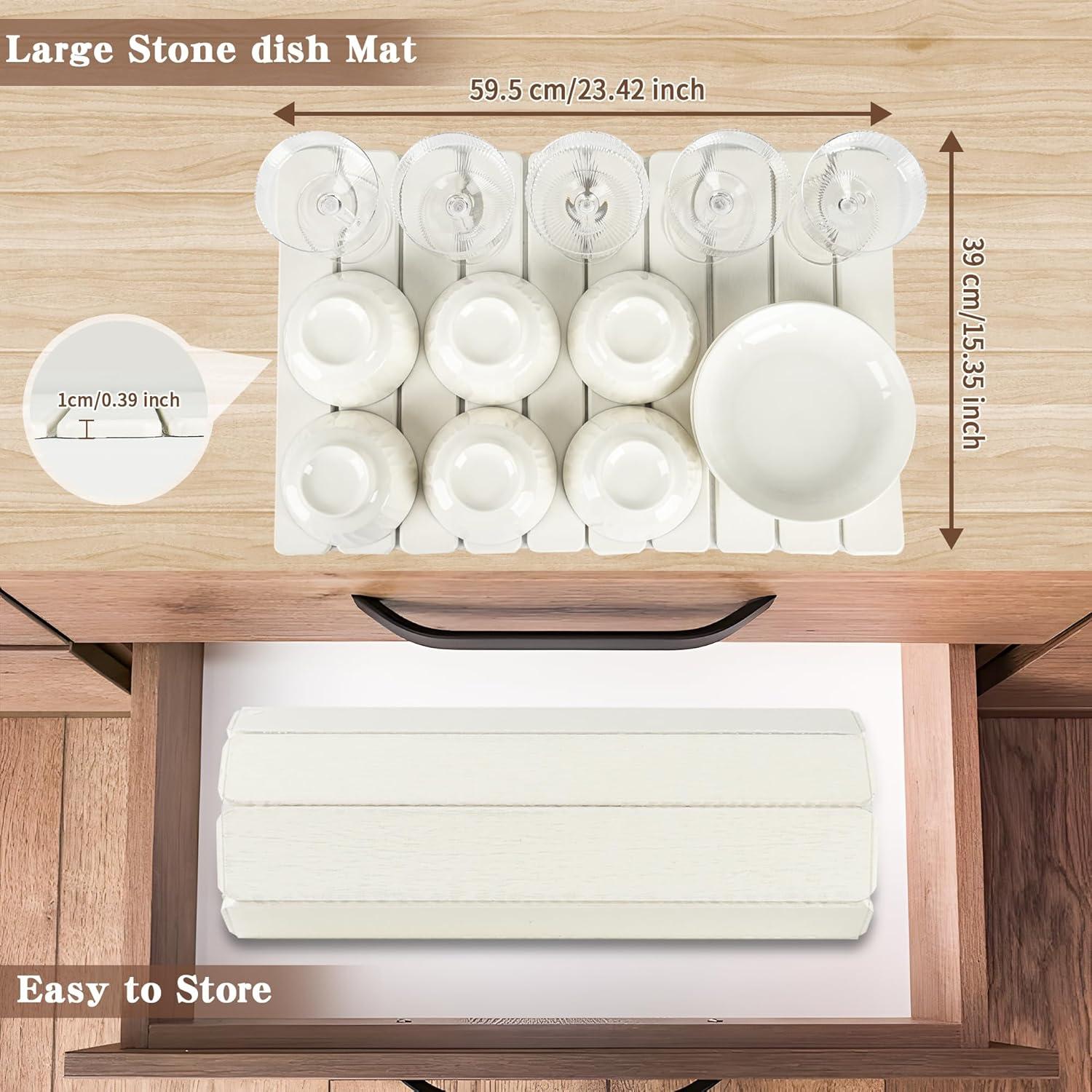 Alfombrilla de Secado de Platos SUDEKII 61x41 cm Plegable