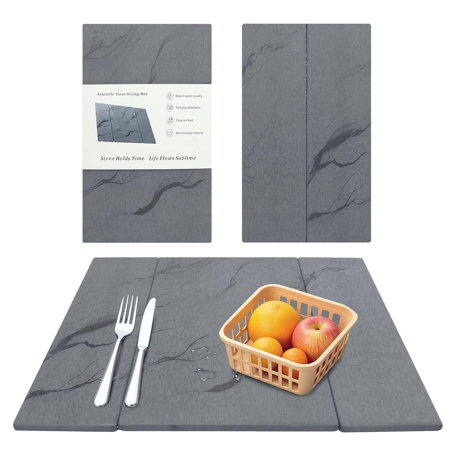 Alfombrilla de Secado de Piedra SolaVelle 50x40 cm Antideslizante