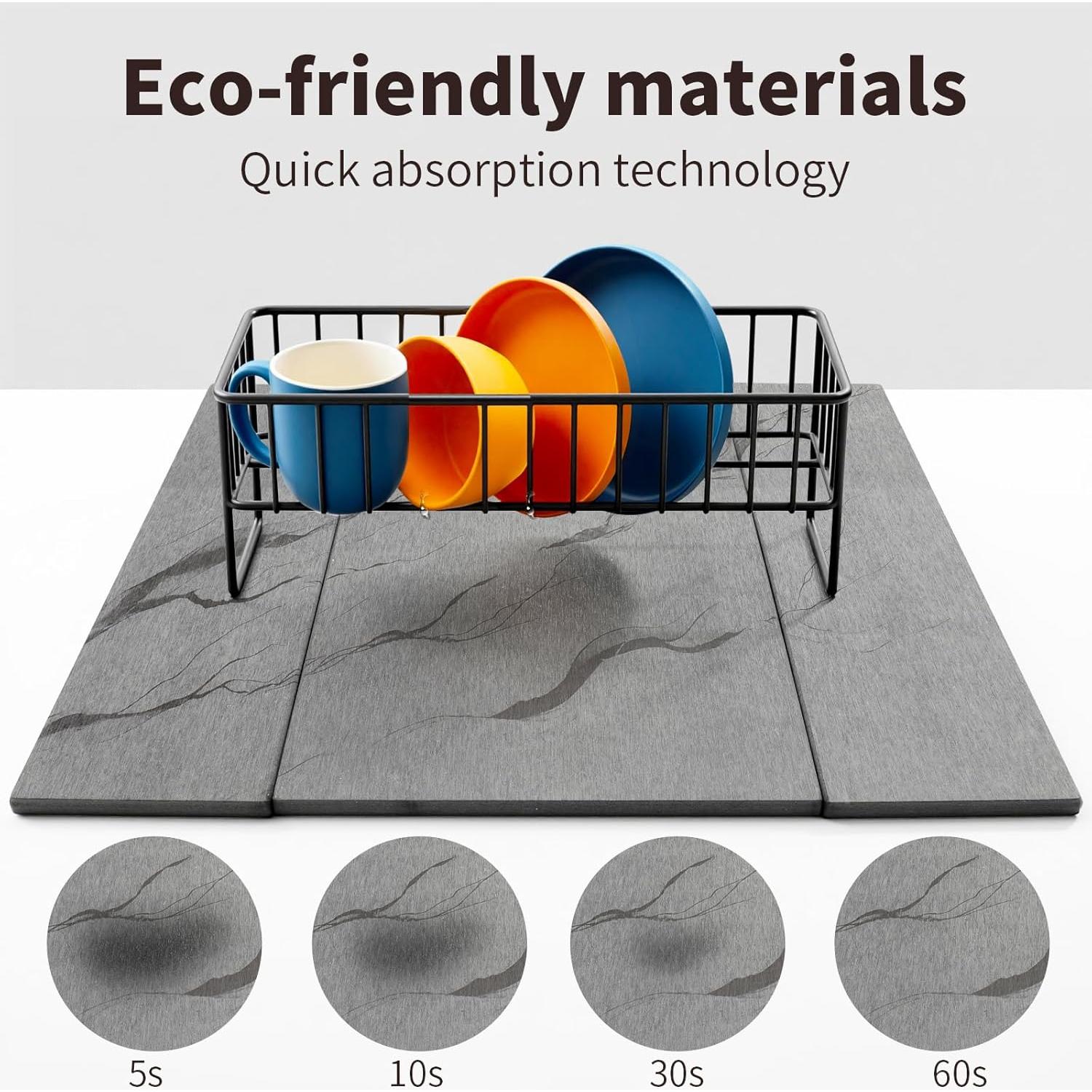 Alfombrilla de Secado de Piedra SolaVelle 50x40 cm Antideslizante