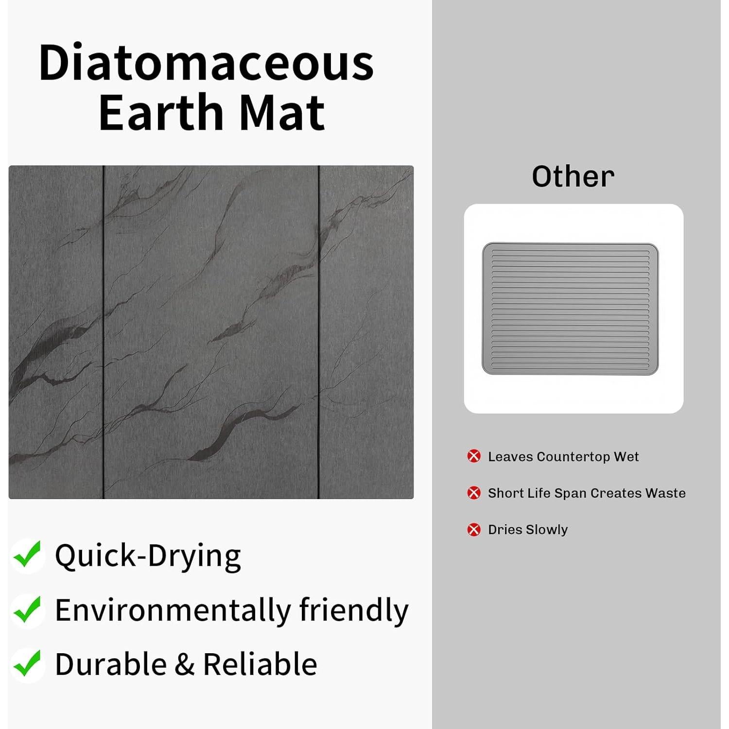 Alfombrilla de Secado de Piedra SolaVelle 50x40 cm Antideslizante