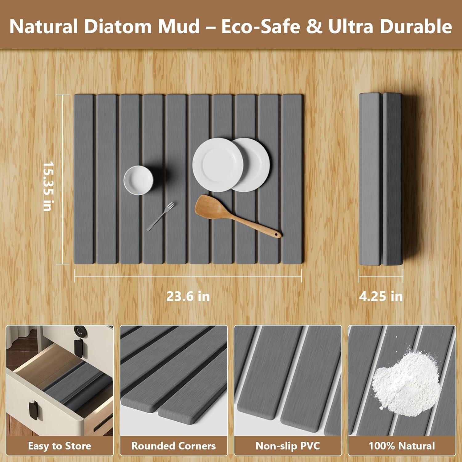 Alfombrilla de Secado Grande CGNiONE 60x39 cm Tierra Diatomácea