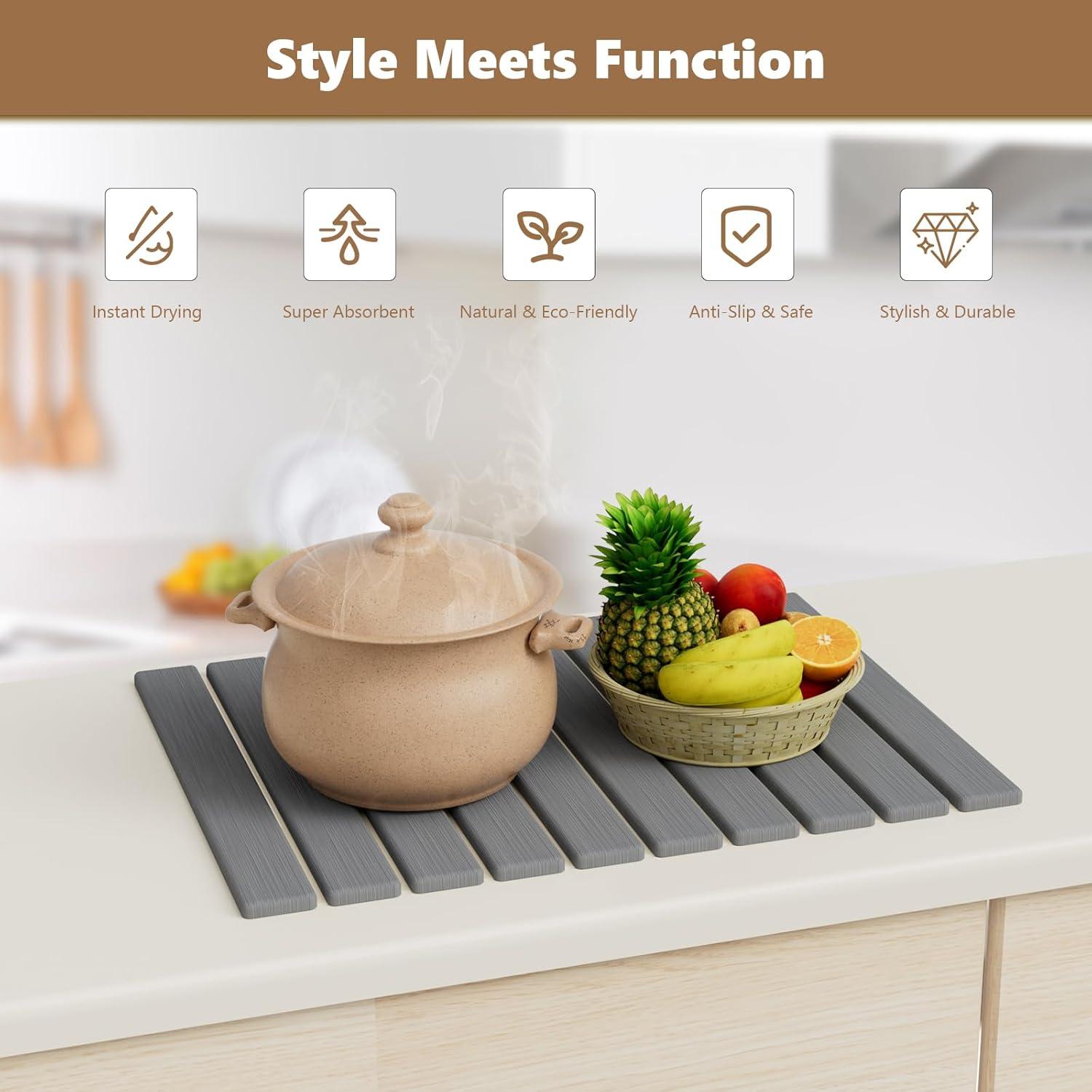 Alfombrilla de Secado Grande CGNiONE 60x39 cm Tierra Diatomácea