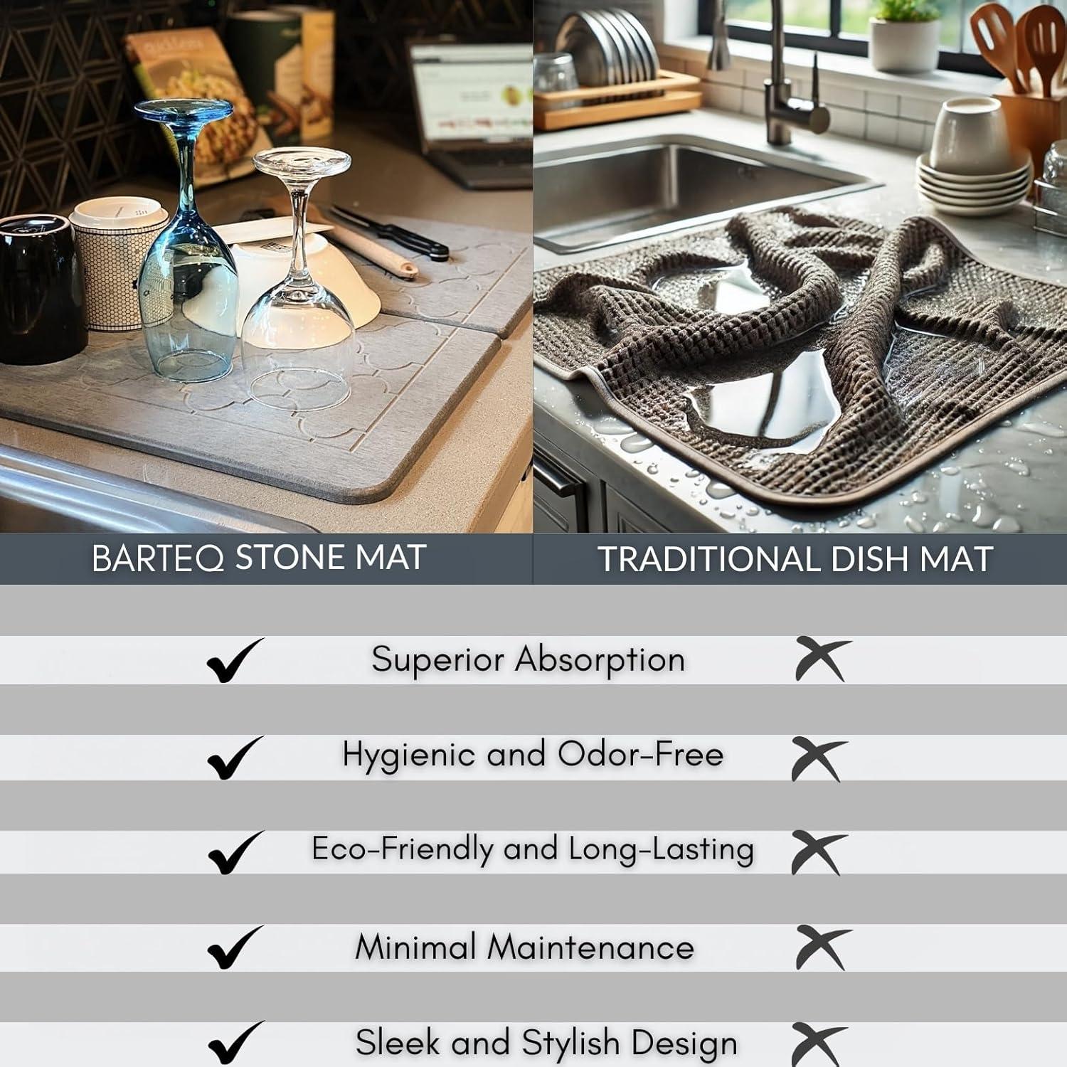 Alfombrilla de Secado de Piedra BARTEQ 60x39 cm Antideslizante