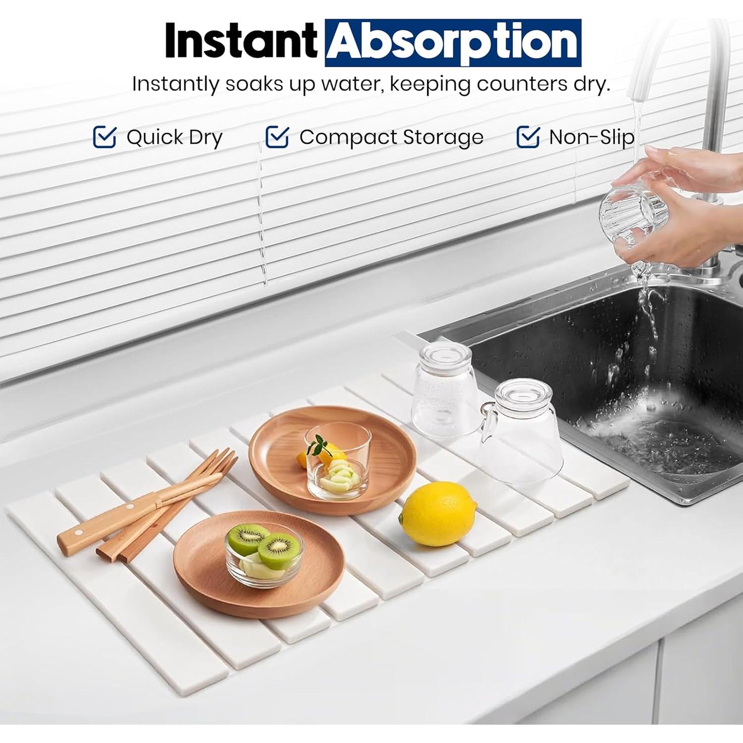 Alfombrilla de Secado de Platos de Piedra Diatomácea 60x40cm