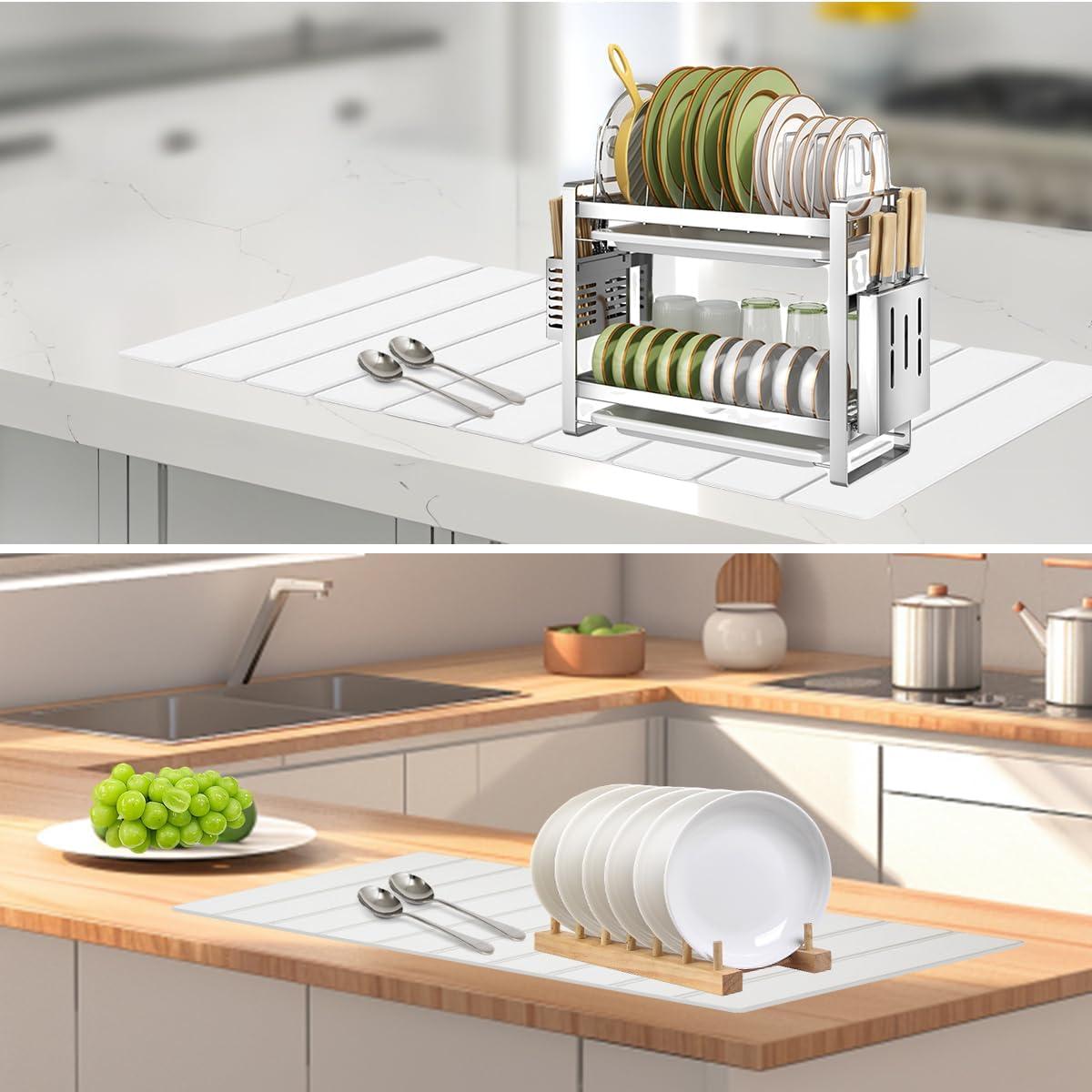 Alfombrilla de Secado de Platos Plegable Moonchim 60x39 cm