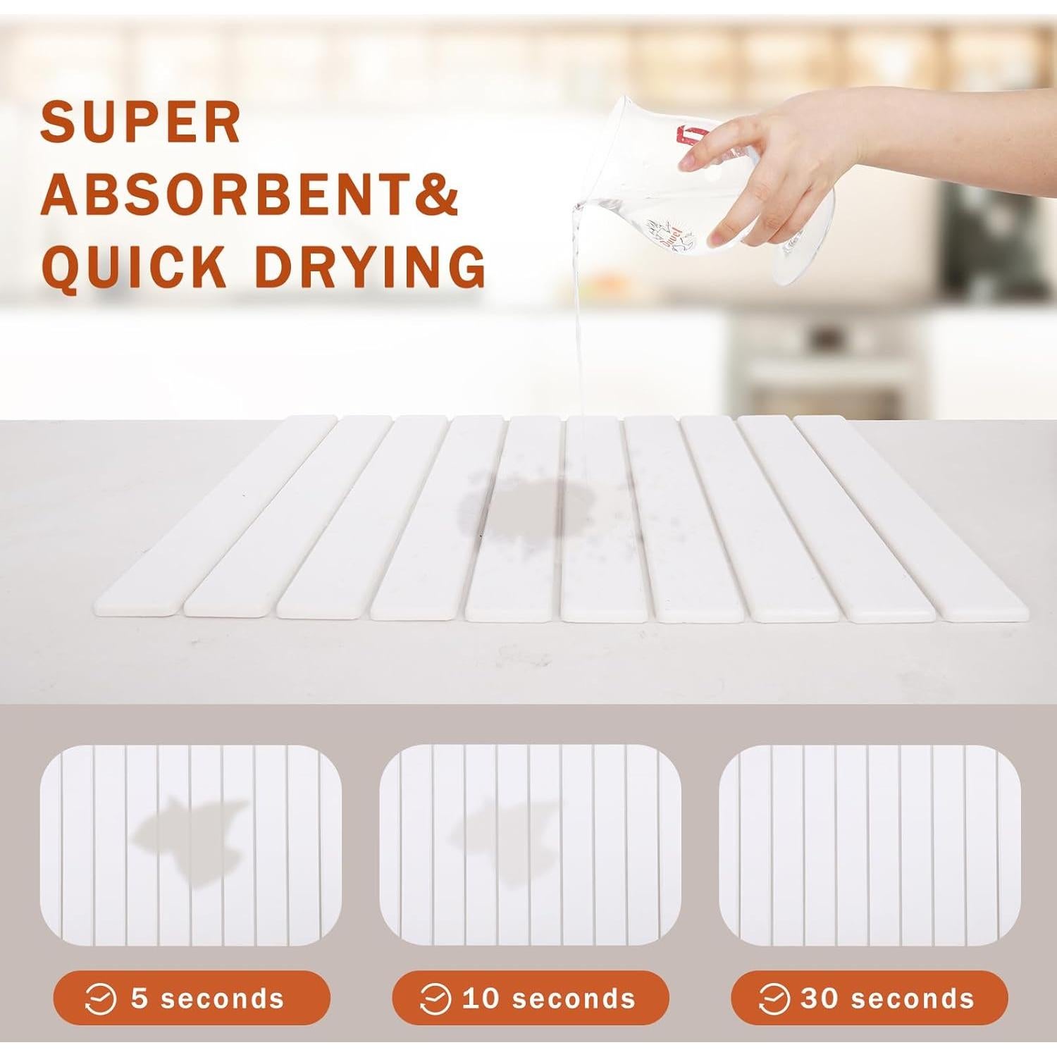 Alfombrilla de Secado de Platos Eirunyx 61x41 cm Absorbente