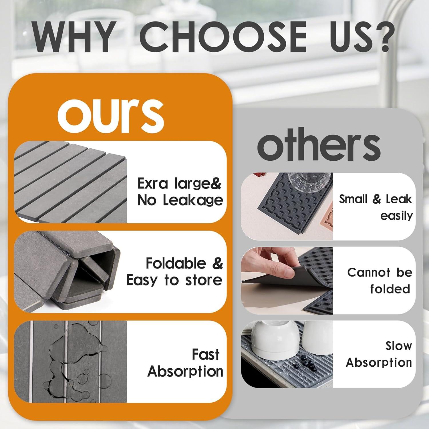 Alfombrilla de Secado Rápido Diatomea 60x39 cm ZMNKLRY