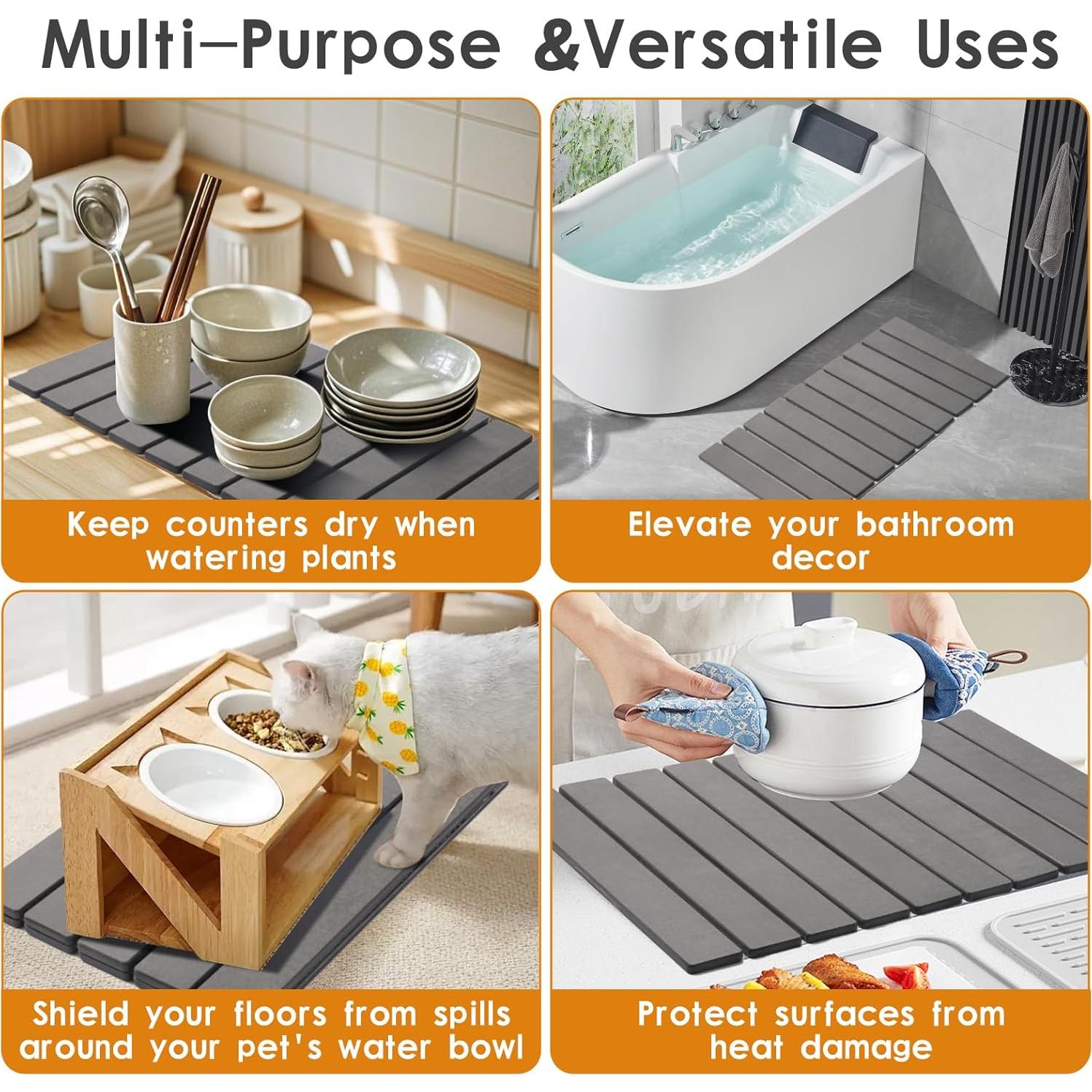 Alfombrilla de Secado Rápido Diatomea 60x39 cm ZMNKLRY