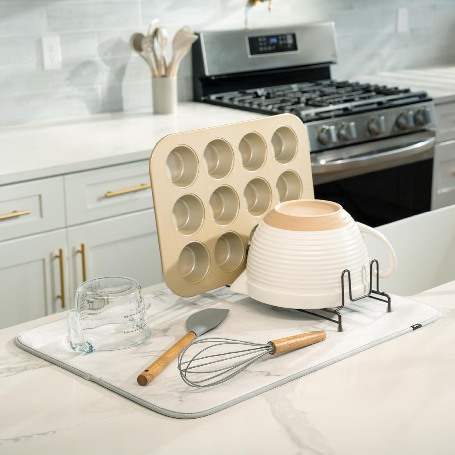 Alfombrilla para Secar Platos XL S&T INC. Microfibra 45.7x61cm