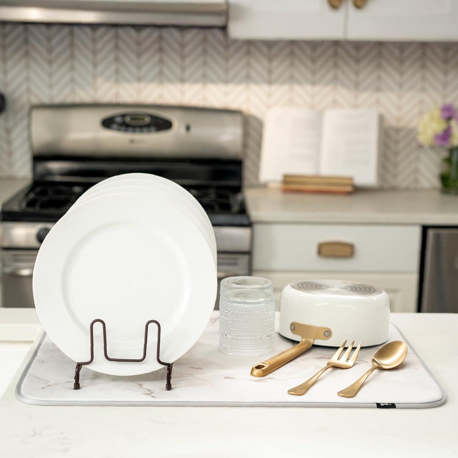 Alfombrilla para Secar Platos XL S&T INC. Microfibra 45.7x61cm