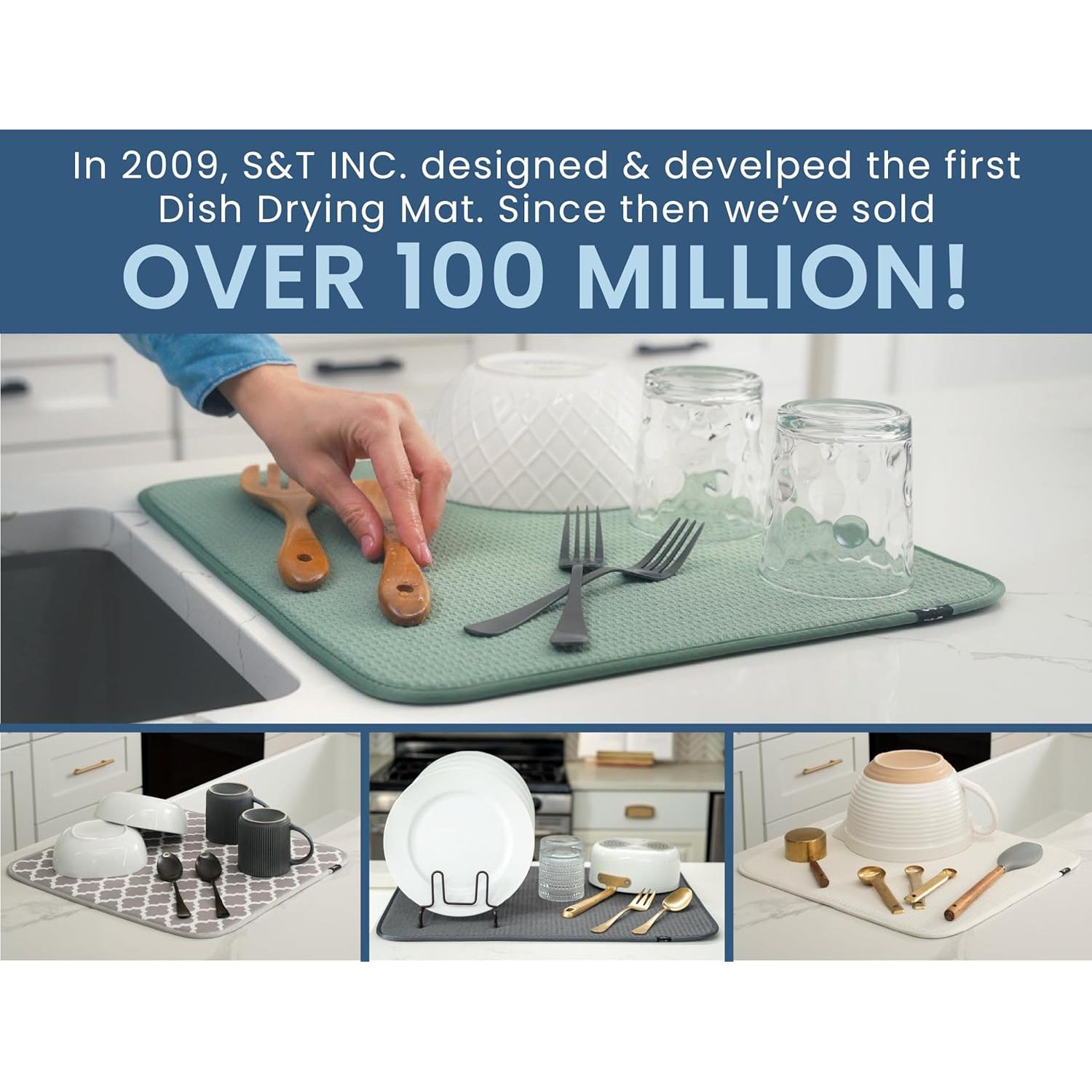 Alfombrilla para Secar Platos XL S&T INC. Microfibra 45.7x61cm