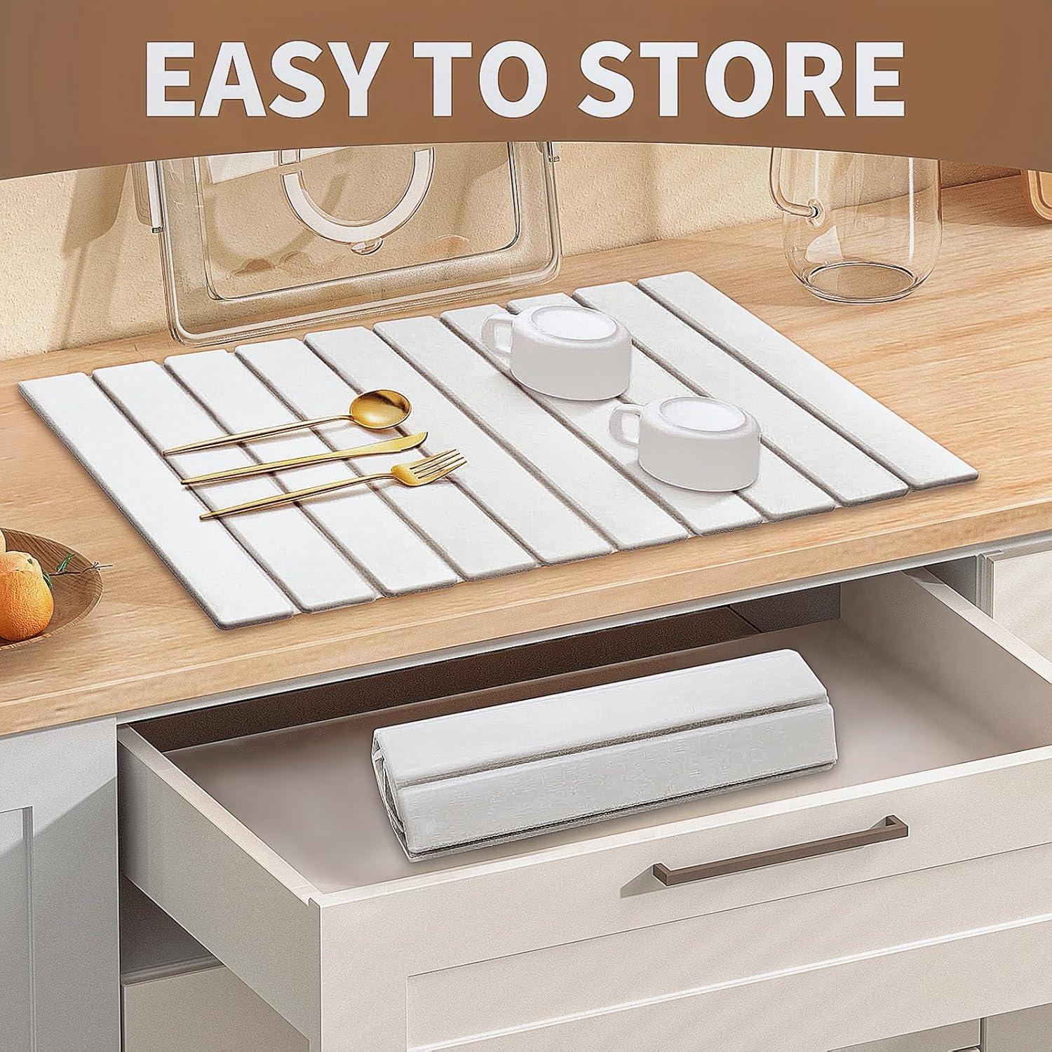 Alfombrilla de Secado de Piedra Diatomácea 61x41 cm Blanca