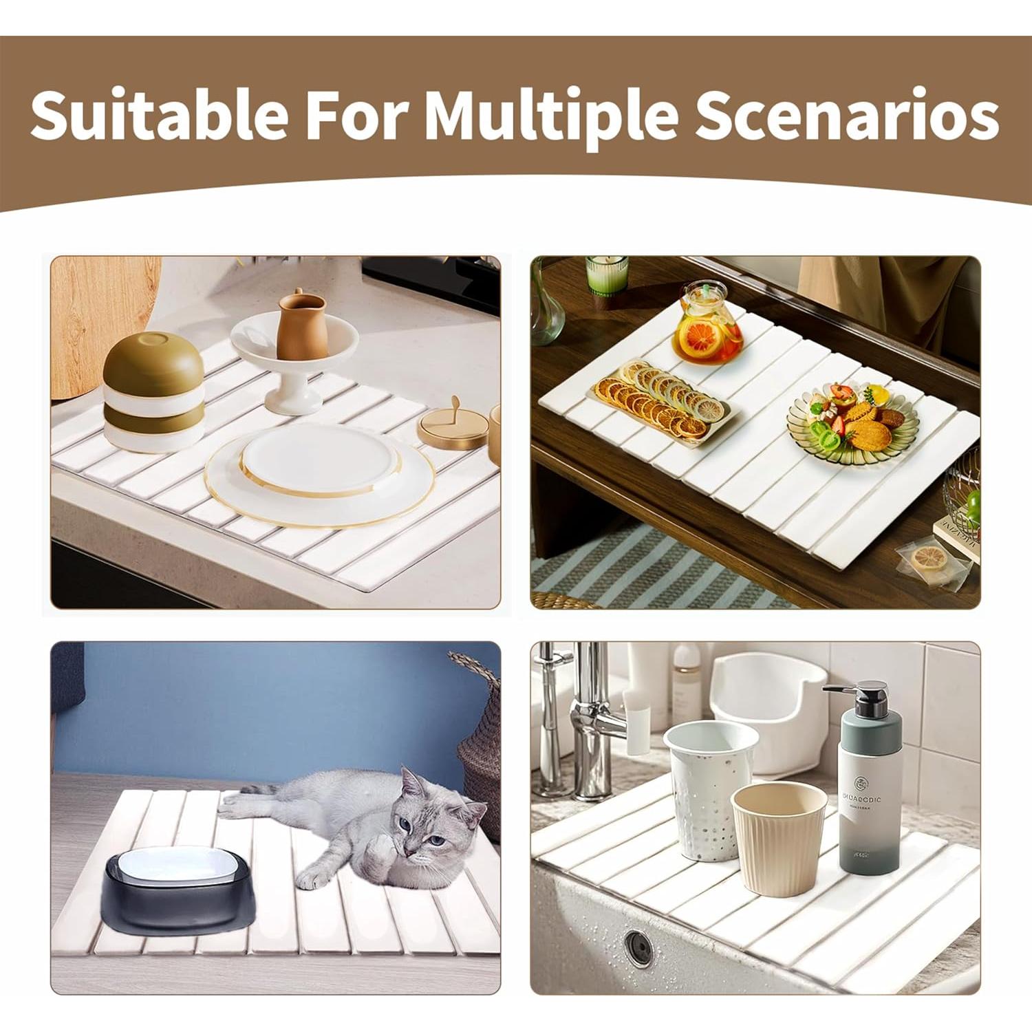 Alfombrilla de Secado de Piedra Diatomácea 61x41 cm Blanca