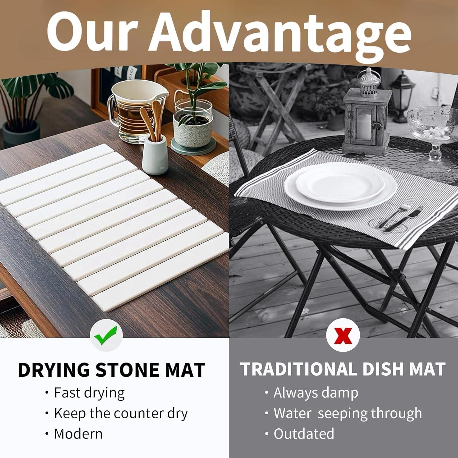 Alfombrilla de Secado de Piedra Diatomácea 61x41 cm Blanca