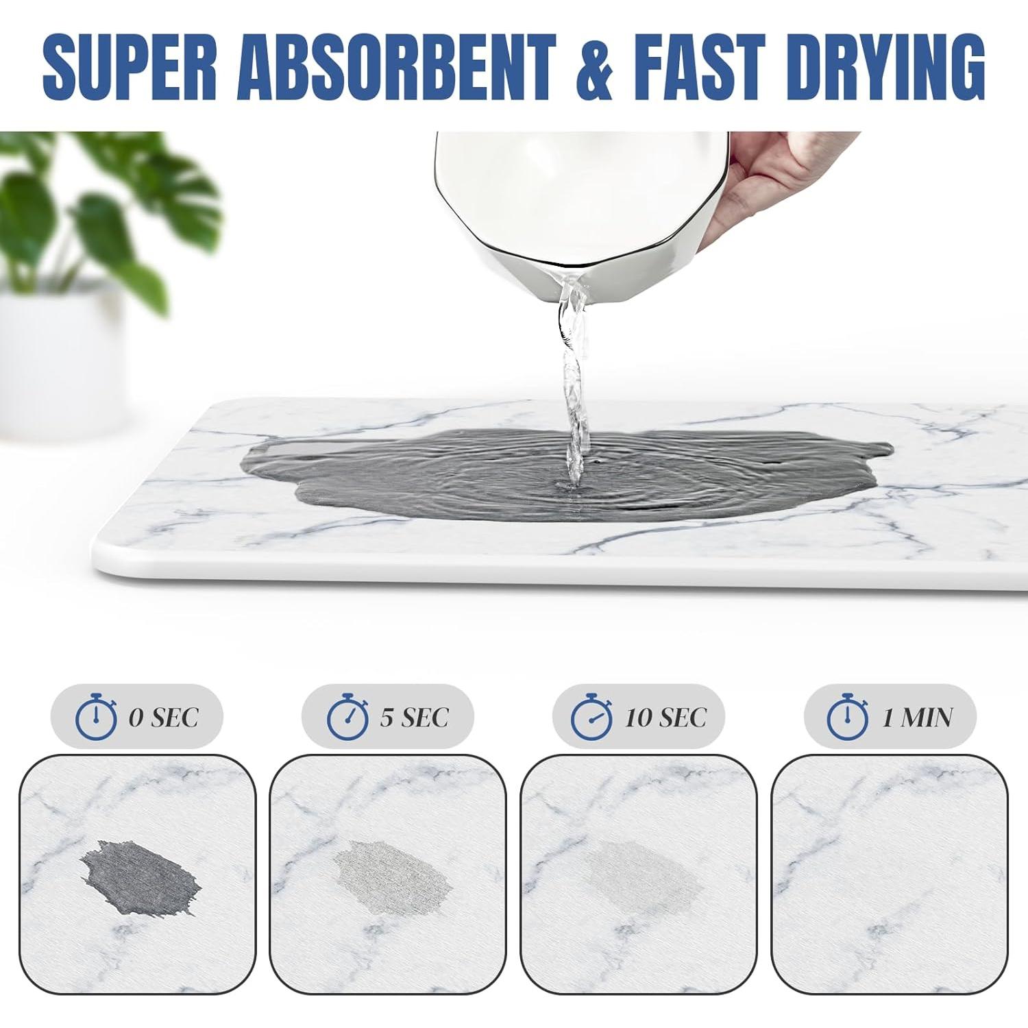 Alfombrilla de Secado Rápido Plentio 40x30 cm Diatomita