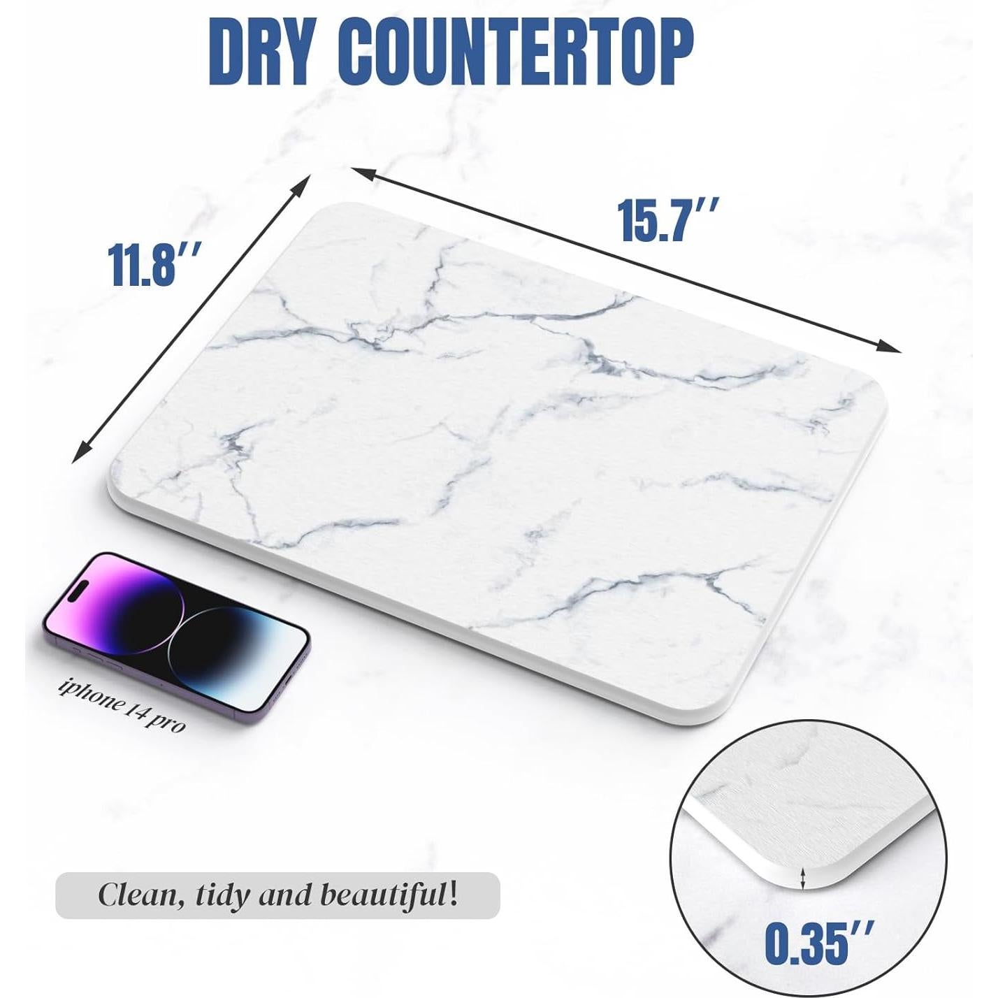 Alfombrilla de Secado Rápido Plentio 40x30 cm Diatomita