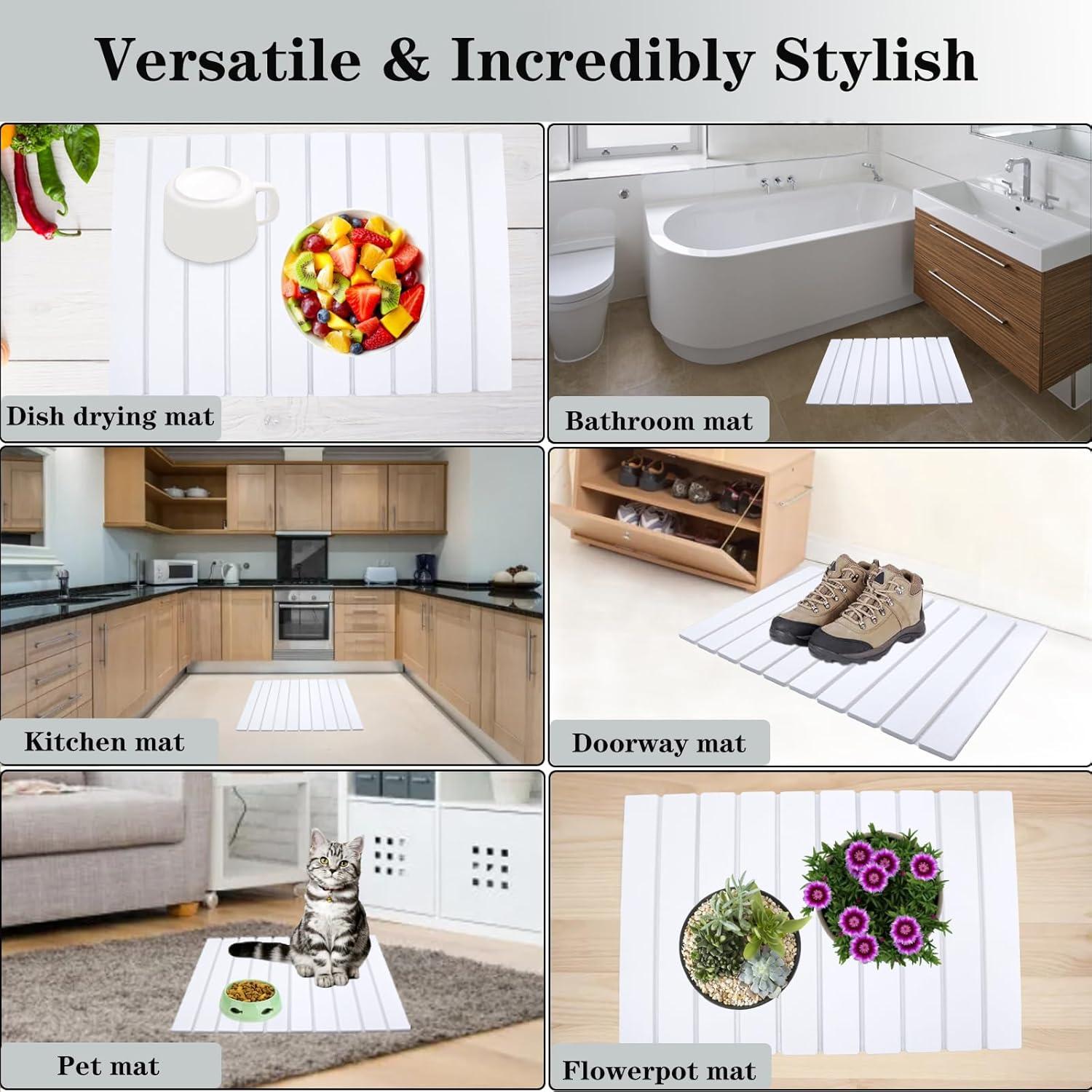 Alfombrilla de Secado de Platos DOUBFIVSY 61x41cm Diatomácea