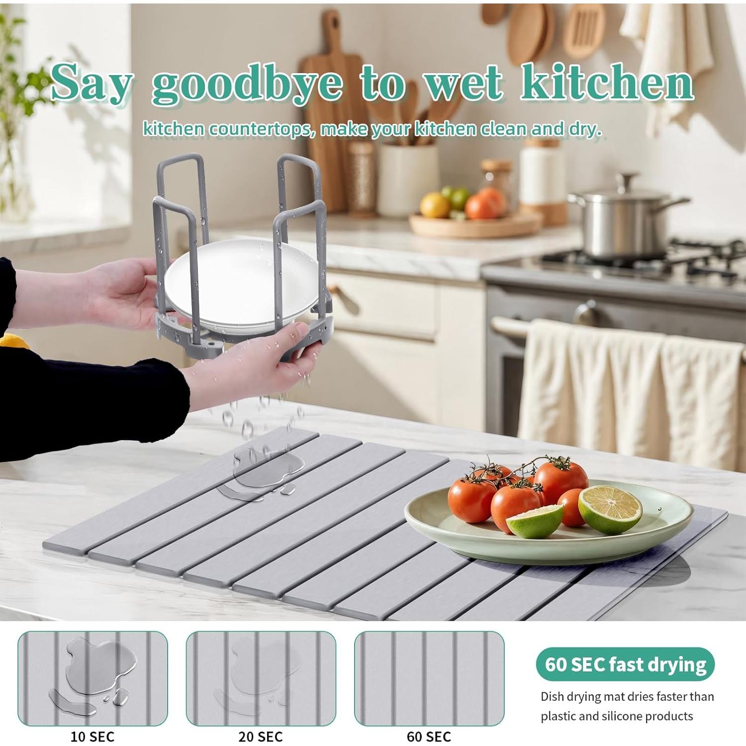 Alfombrilla de Secado de Platos Mittimiya 61x41 cm Ecológica