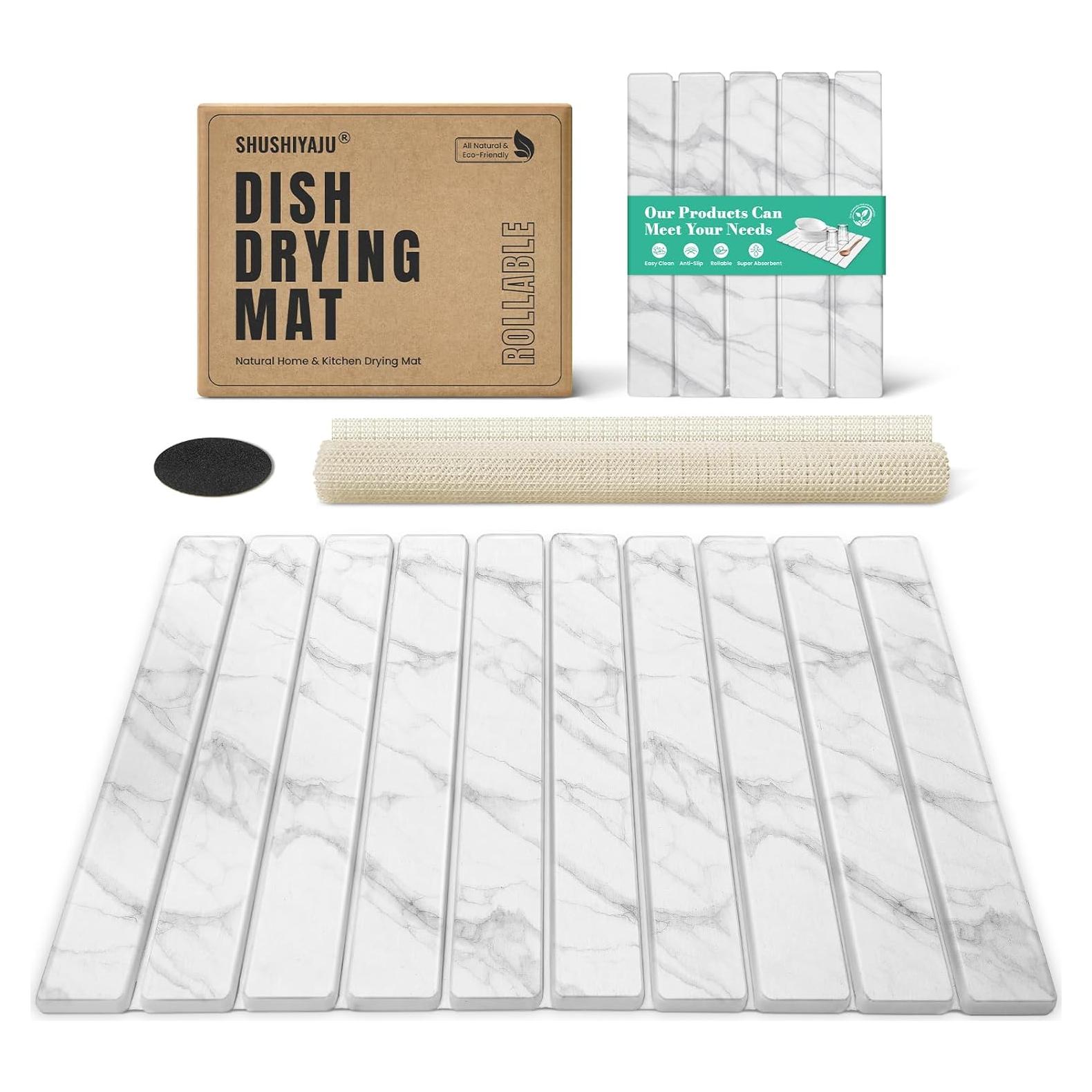 Alfombrilla de Secado de Platos SHUSHIYAJU 61x41 cm Mármol