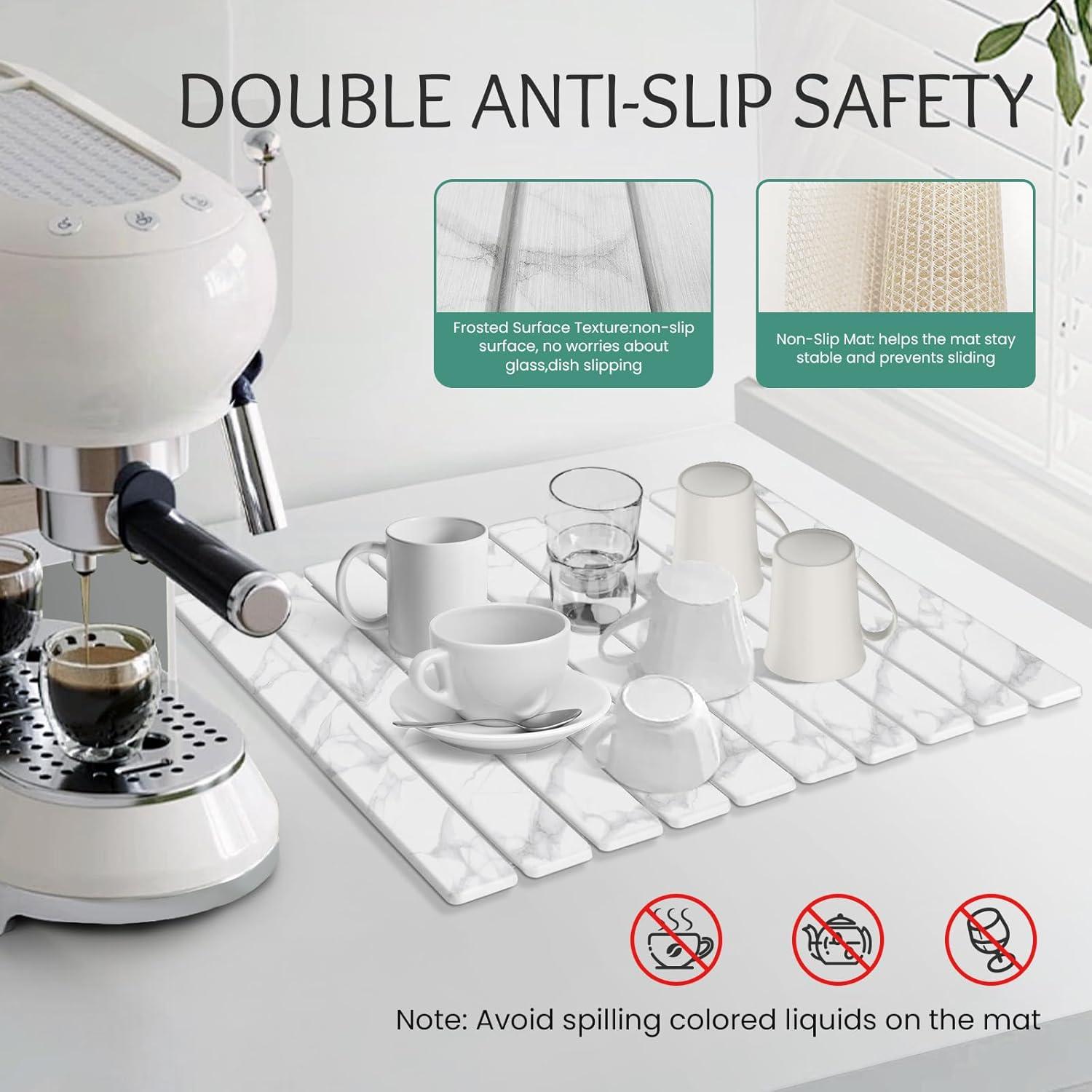 Alfombrilla de Secado de Platos SHUSHIYAJU 61x41 cm Mármol