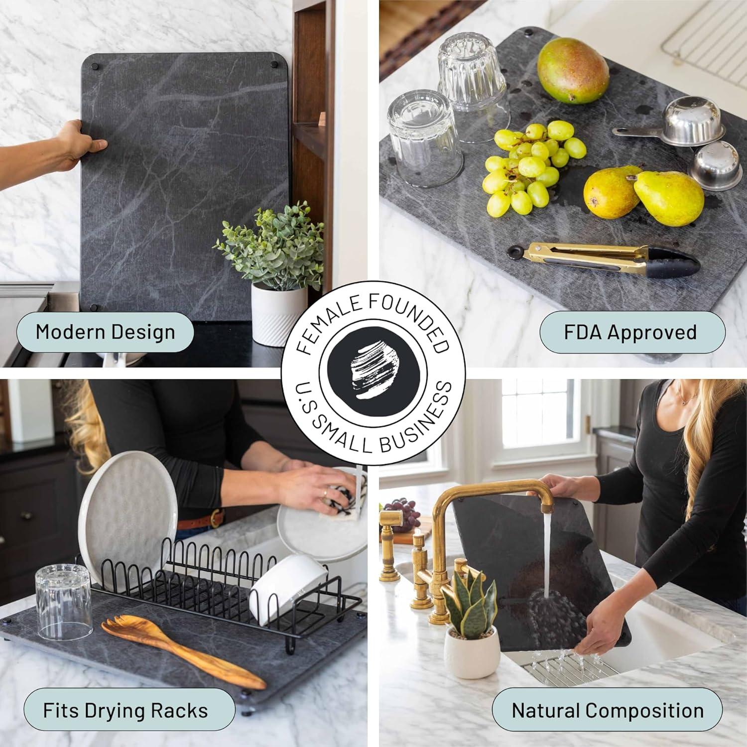 Alfombrilla de Secado de Piedra Natural Siren Stone 48x38cm