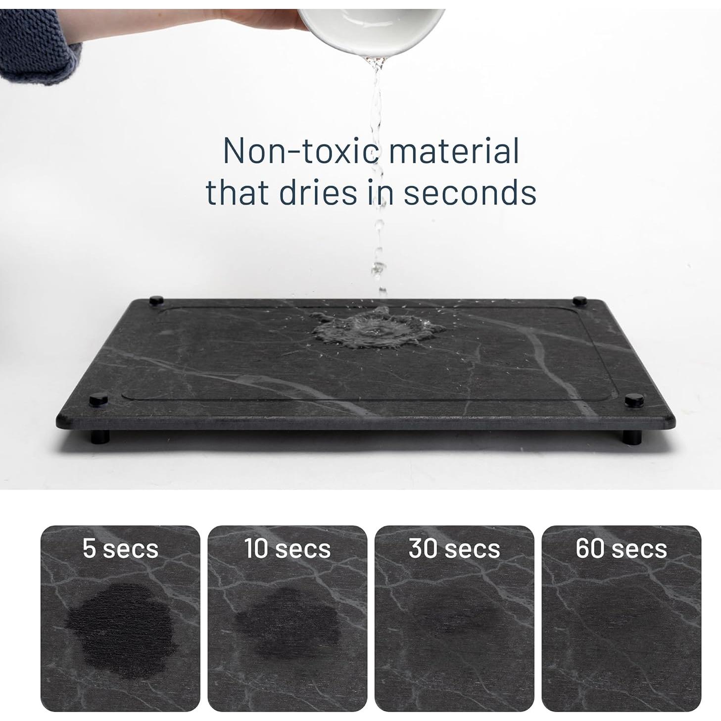 Alfombrilla de Secado de Piedra Natural Siren Stone 48x38cm