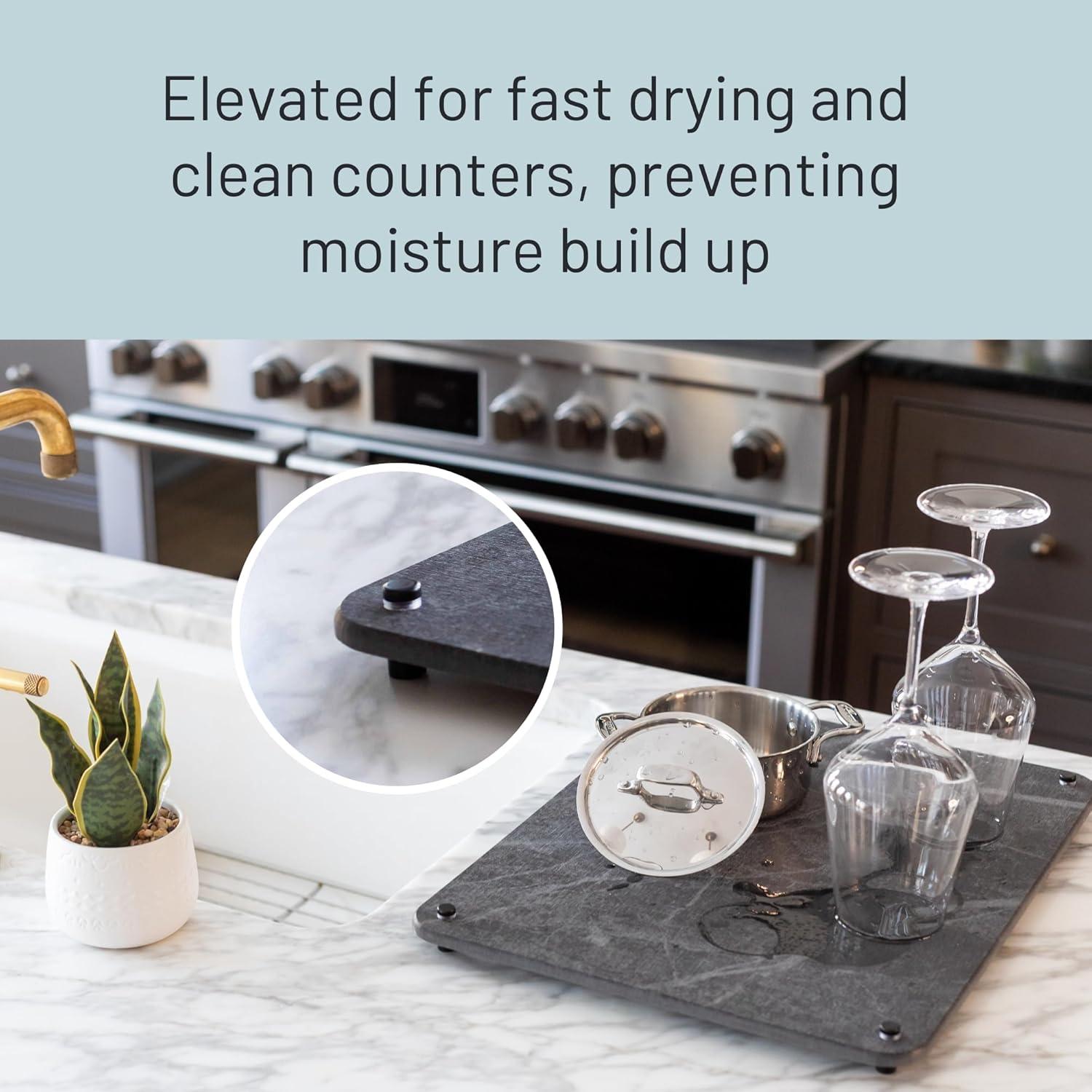 Alfombrilla de Secado de Piedra Natural Siren Stone 48x38cm