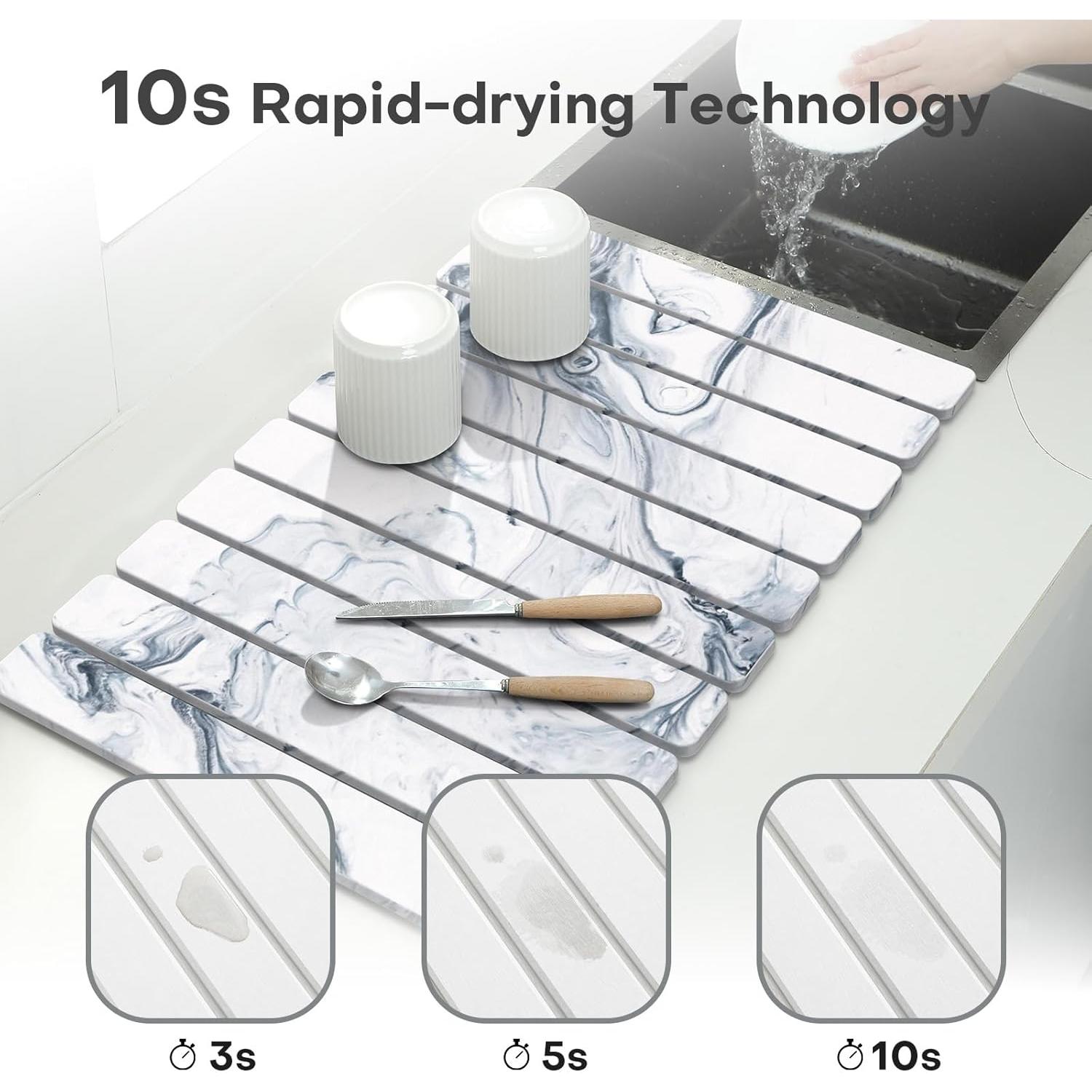 Alfombrilla de Secado de Platos Thalorien 60x40cm Diatomácea