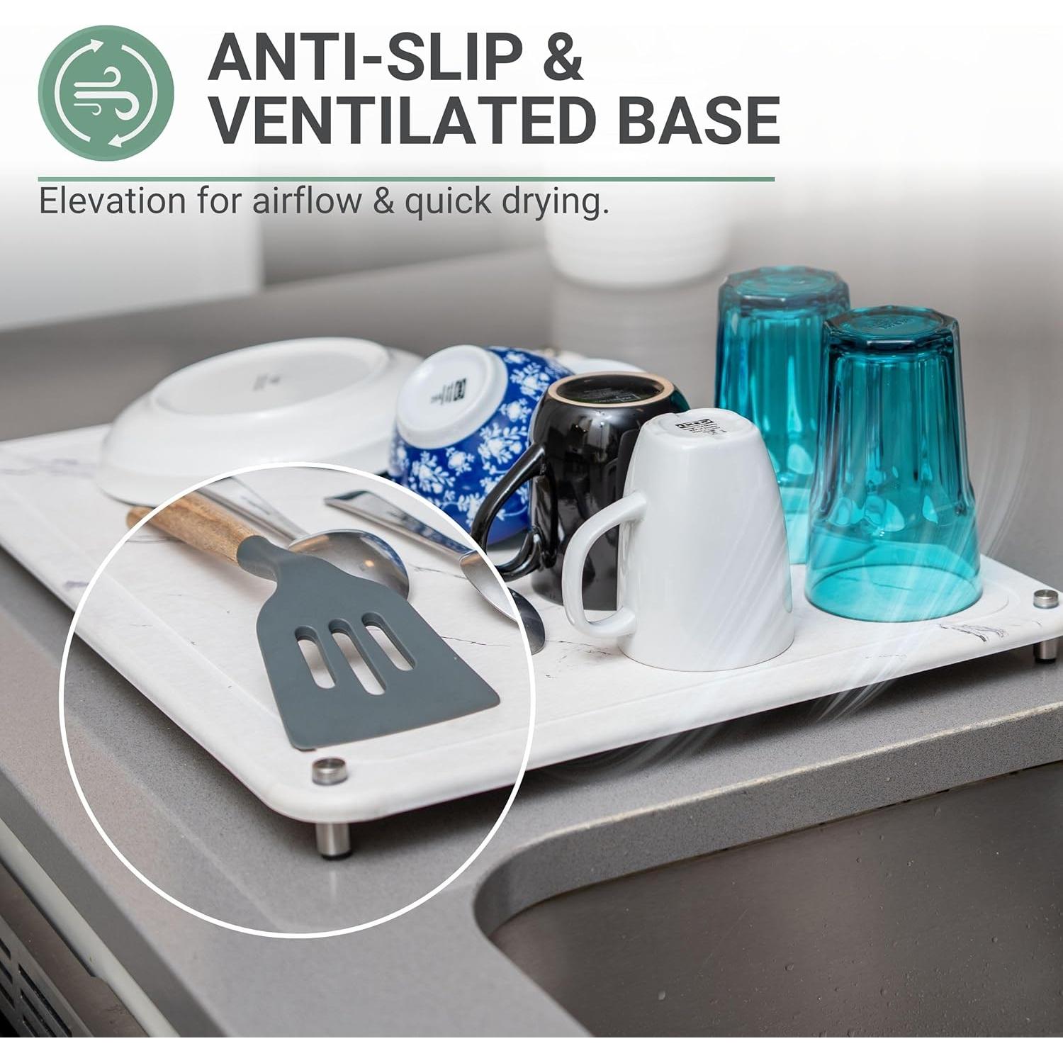 Alfombrilla de Secado de Piedra WASAY 55.88x40.64cm Antideslizante