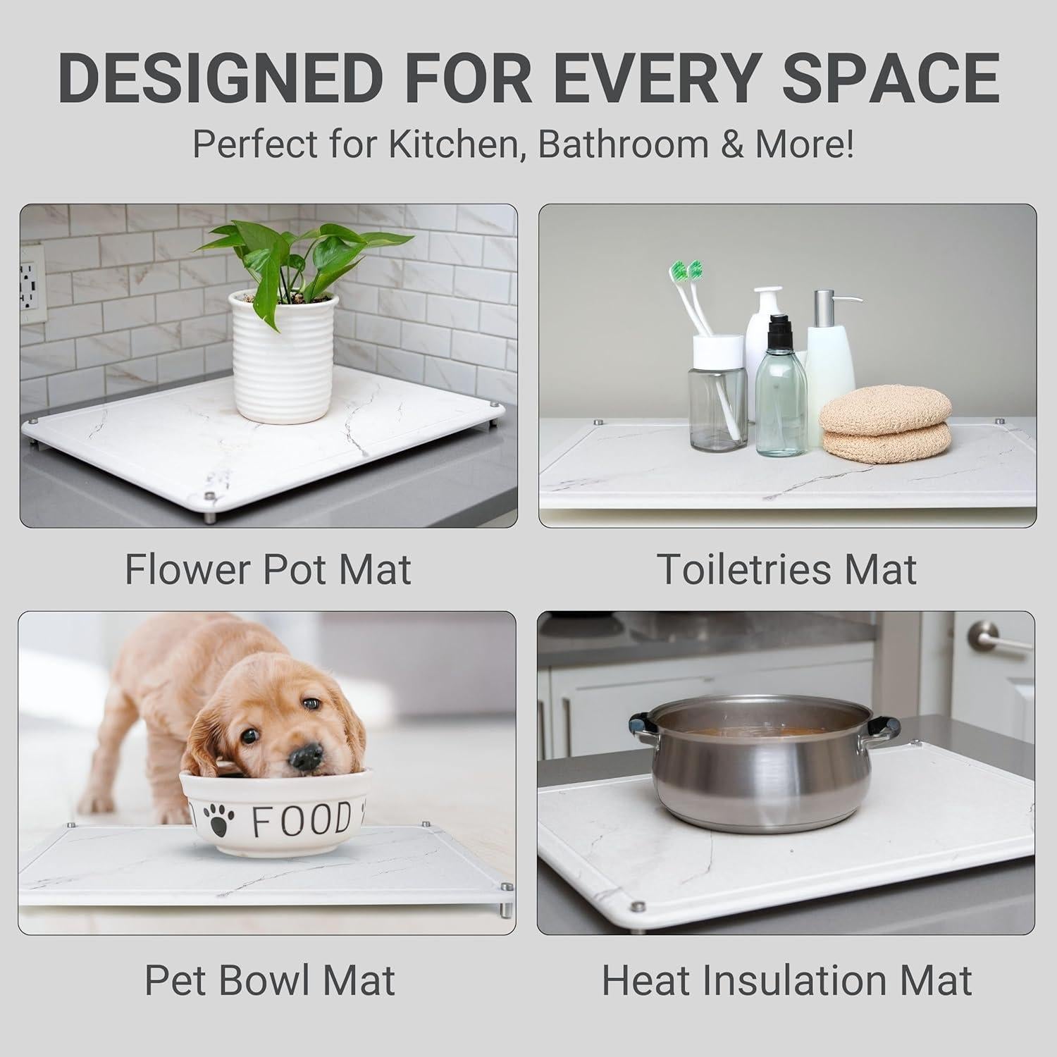 Alfombrilla de Secado de Piedra WASAY 55.88x40.64cm Antideslizante