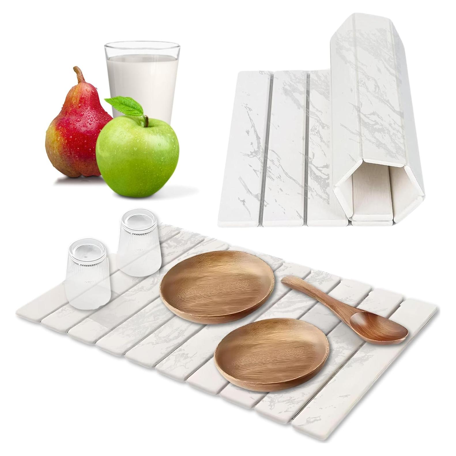 Alfombrilla de Secado de Piedra de Mármol BELMAKS 59x39cm Plegable