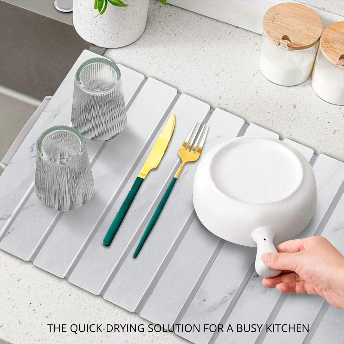 Alfombrilla de Secado de Piedra de Mármol BELMAKS 59x39cm Plegable