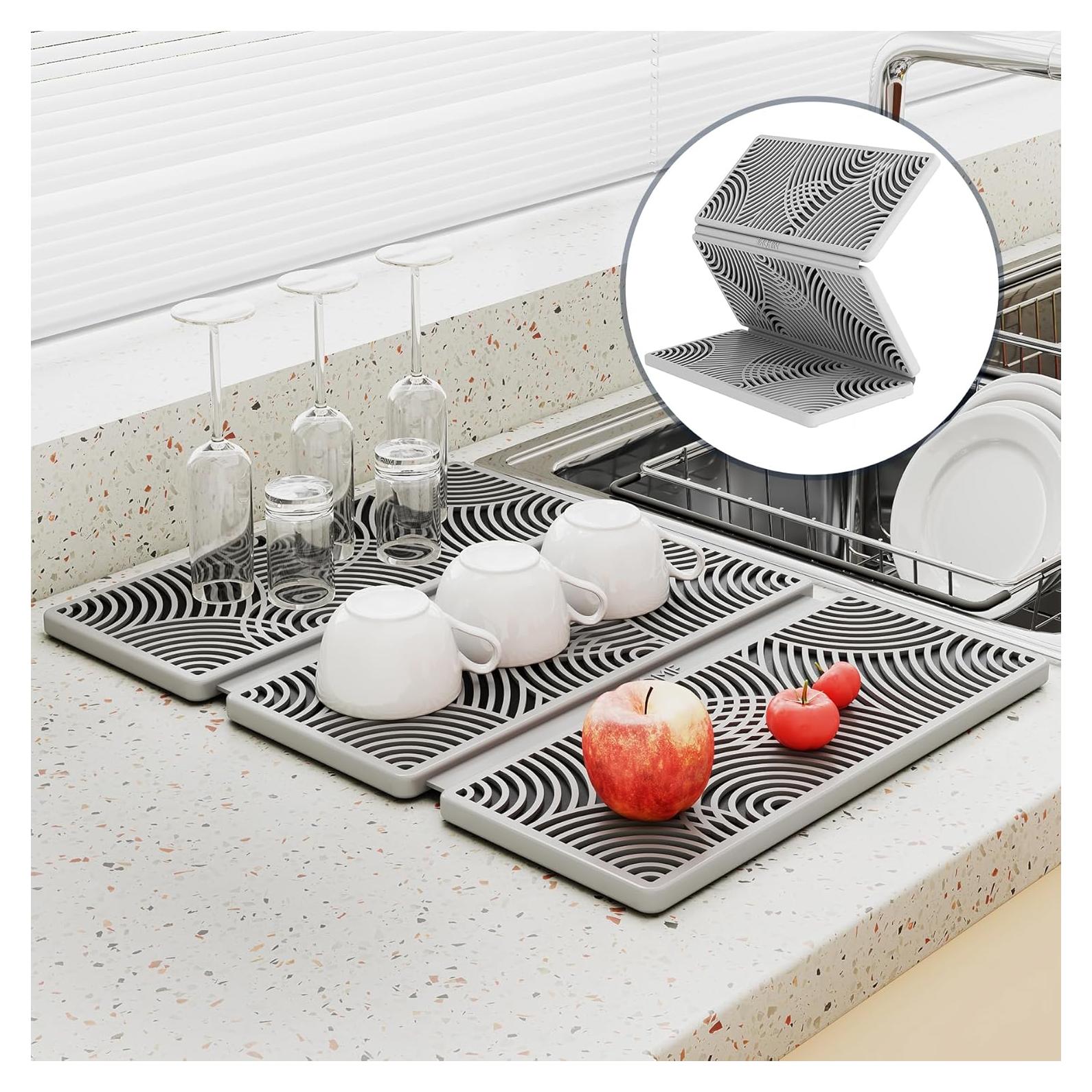 Alfombrilla de Secado de Platos Silicona NiHome 36x25.5cm Ecológica