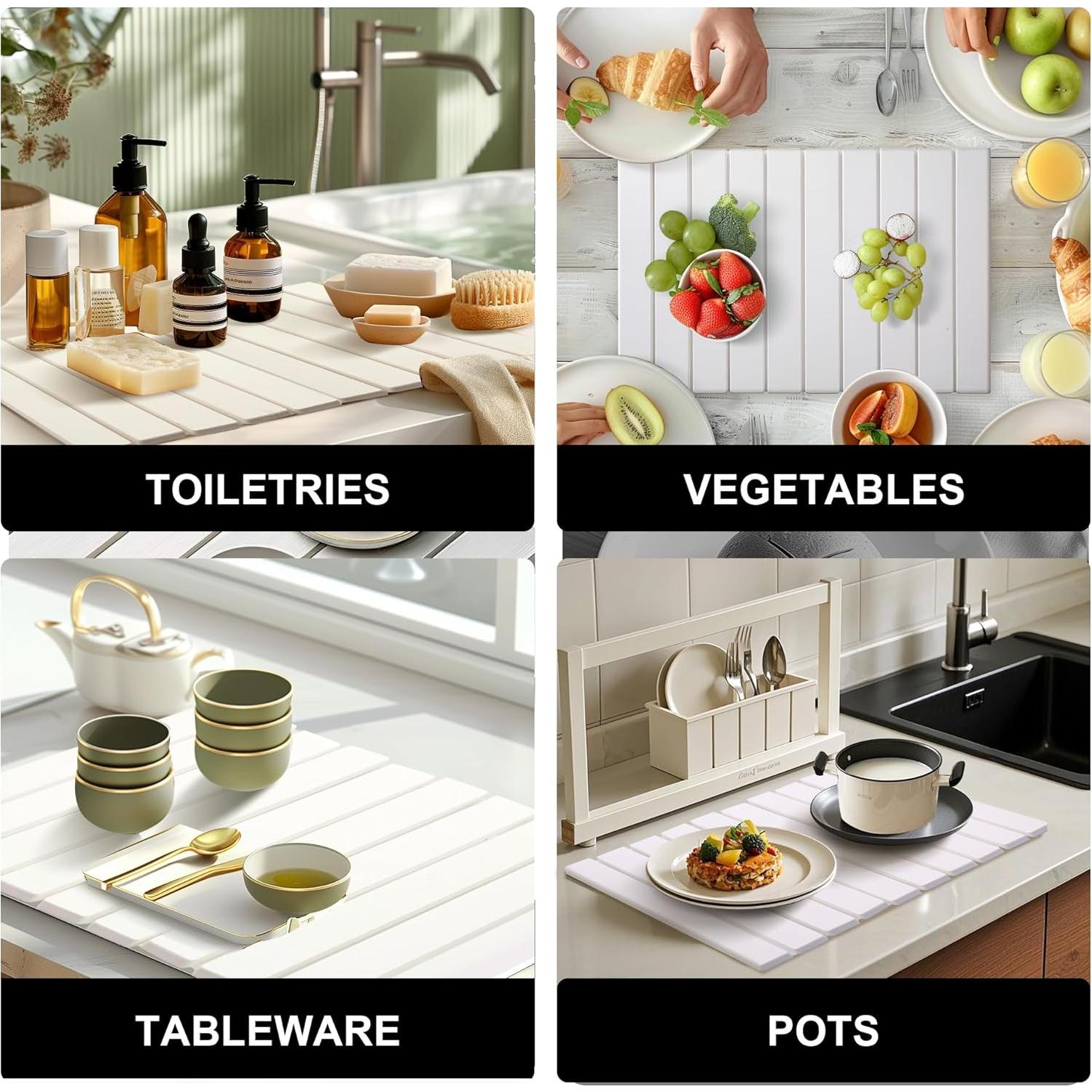 Alfombrilla de Secado de Piedra Diatomácea QJAFRUDH 60.96x40.64 cm