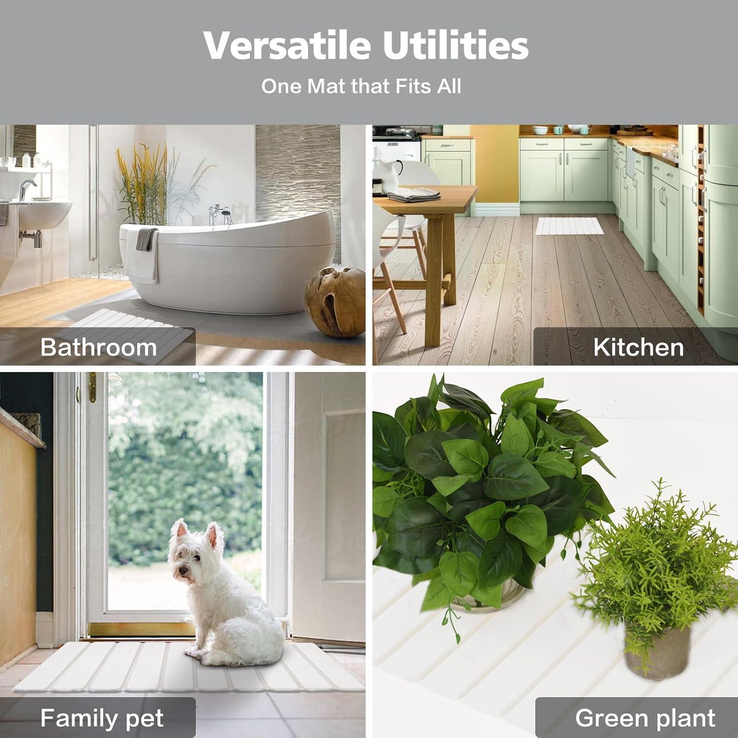 Alfombra de baño de piedra KEYCHAD 60x39 cm antideslizante