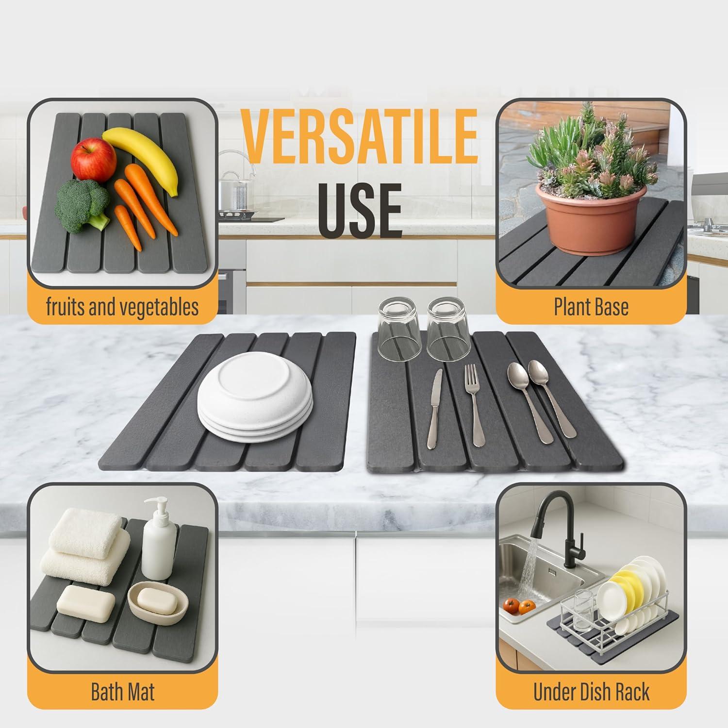 Alfombrilla de Secado Plegable VeriGoods 30x40cm Diatomita