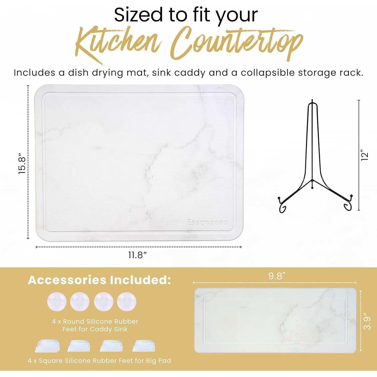 Alfombrilla de Secado de Piedra Diatomácea 40x30 cm Essencoco