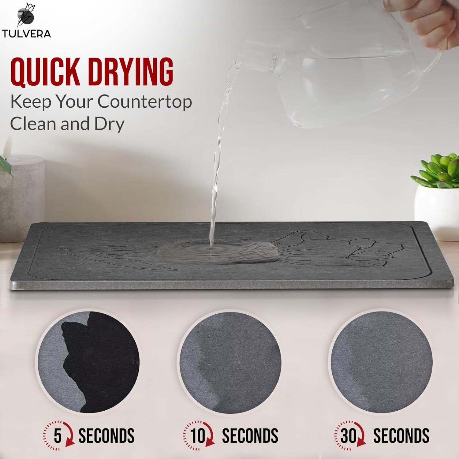 Alfombrilla de Secado de Piedra Diatomácea Tulvera 40x30cm