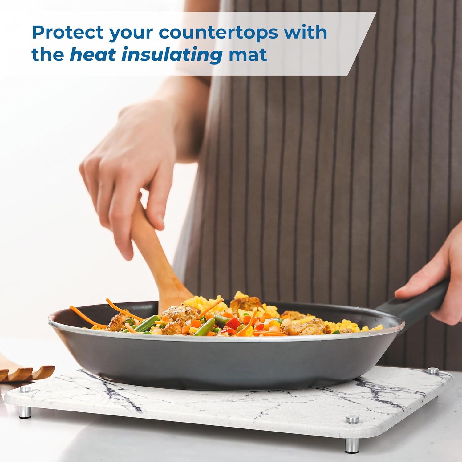 Alfombrilla de Secado de Piedra Diatomea Spaceneat 40x30 cm Mármol Blanco