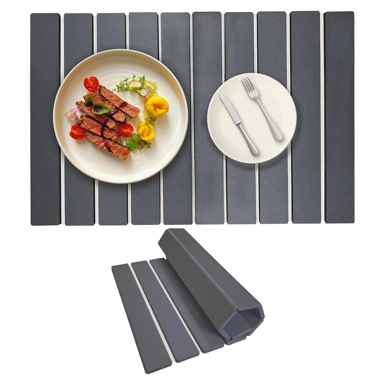 Alfombrilla de Secado de Platos MCSDFN 61x41cm Gris Diatomácea