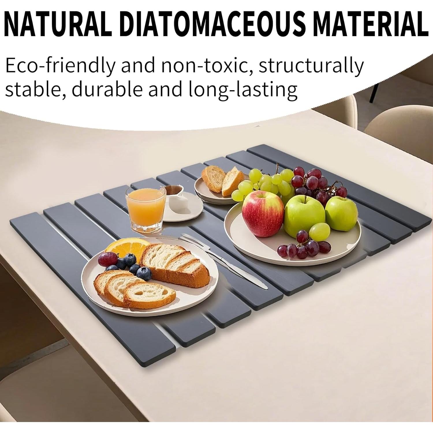 Alfombrilla de Secado de Platos MCSDFN 61x41cm Gris Diatomácea