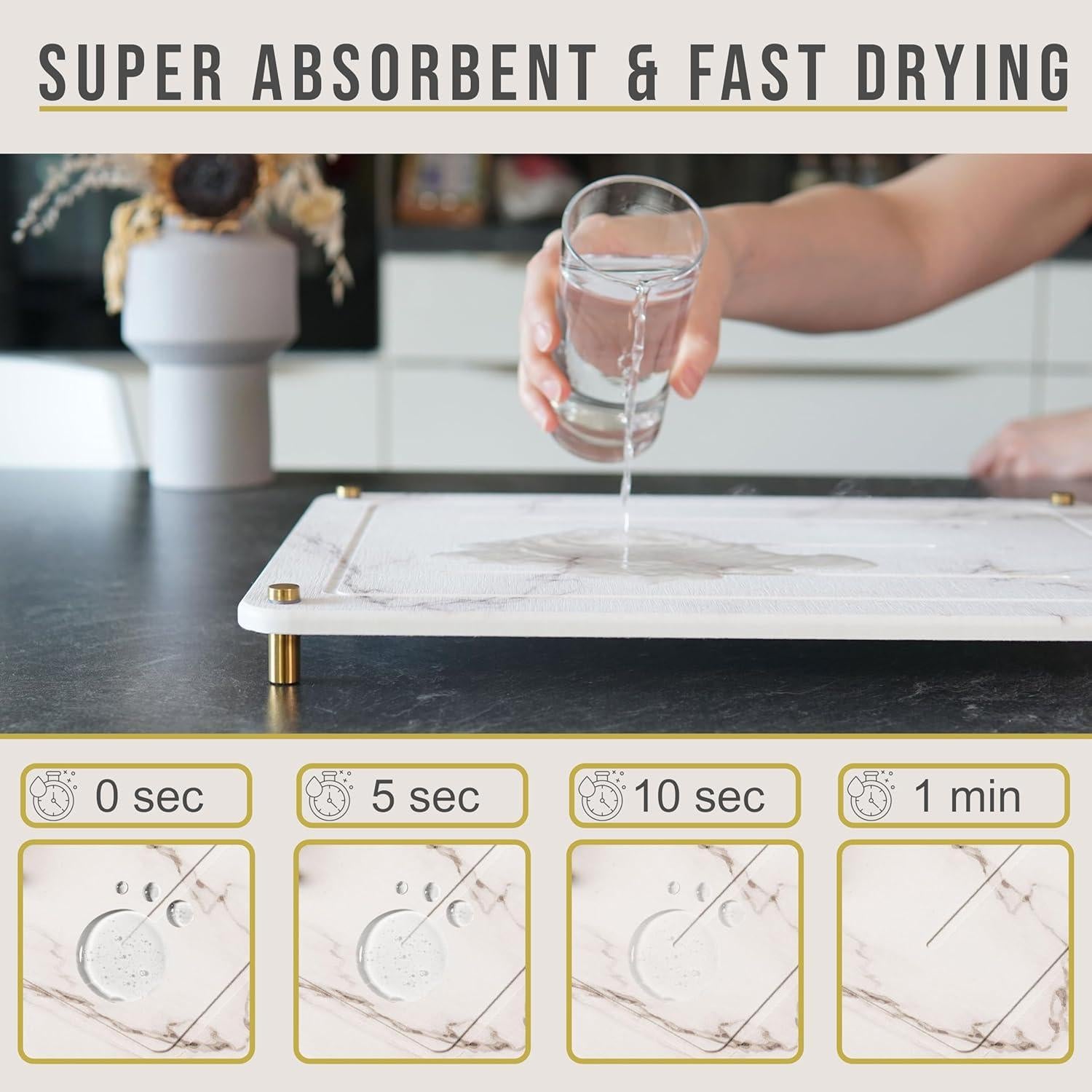 Alfombrilla de Secado de Piedra Diatomácea RD Global 30x40cm