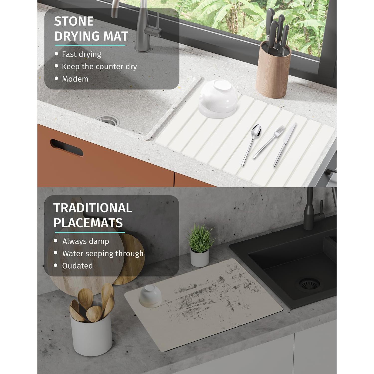 Alfombrilla de Secado de Piedra Diatomácea Grande 61x40.6cm