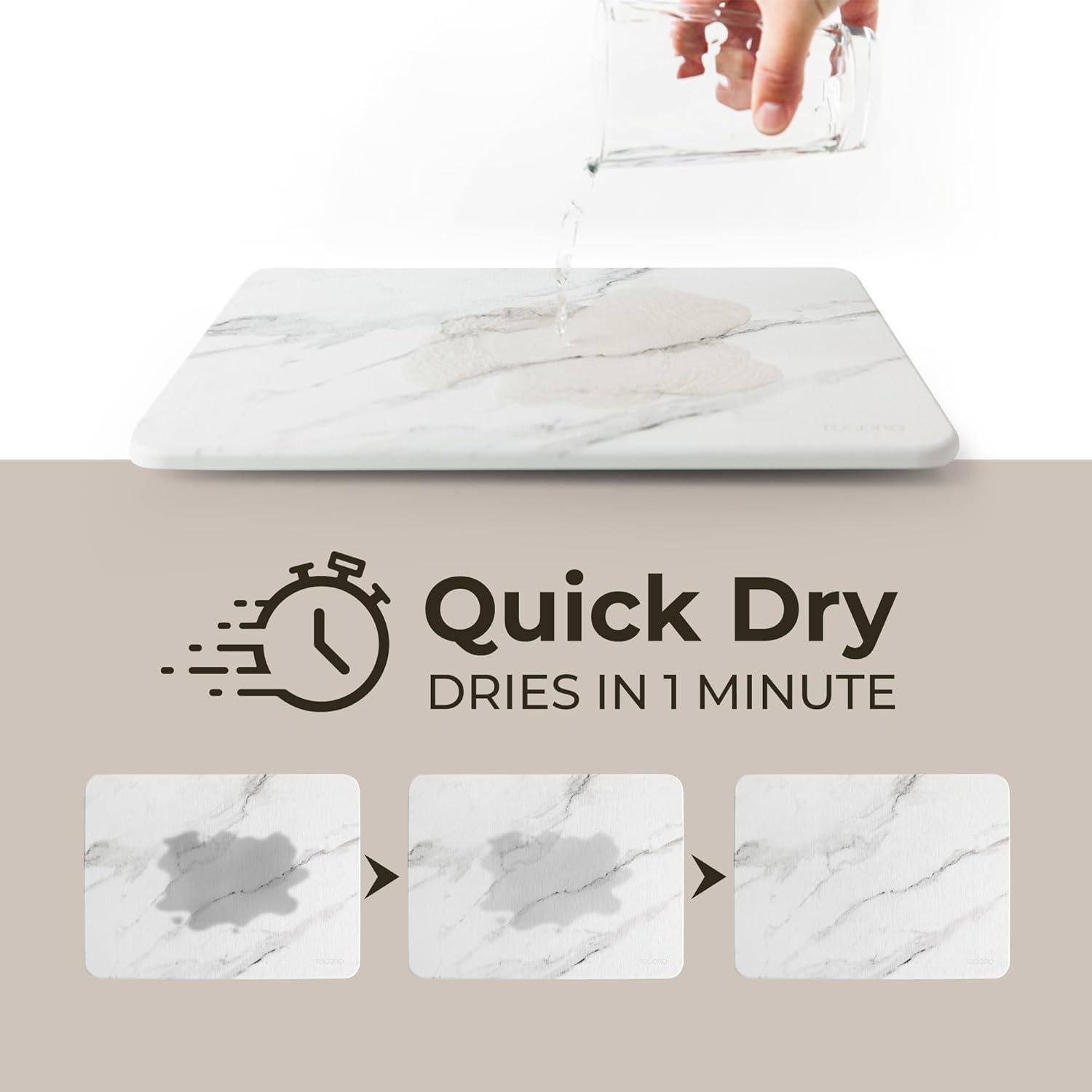 Alfombrilla de Secado de Piedra TOSORO 40 x 30 cm para Cocina