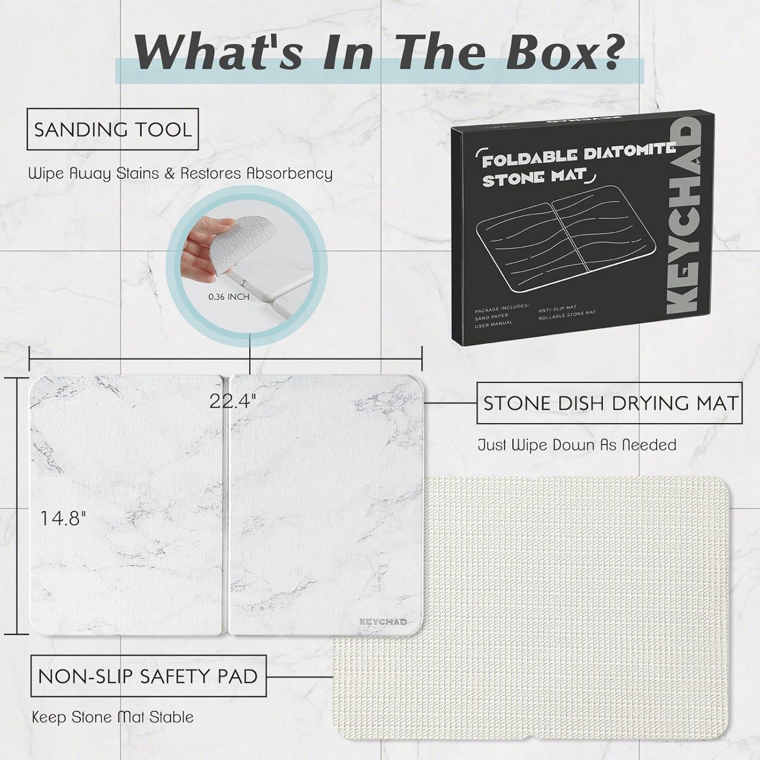 Alfombrilla de Secado de Platos KEYCHAD 56.8x37.6 cm Diatomita