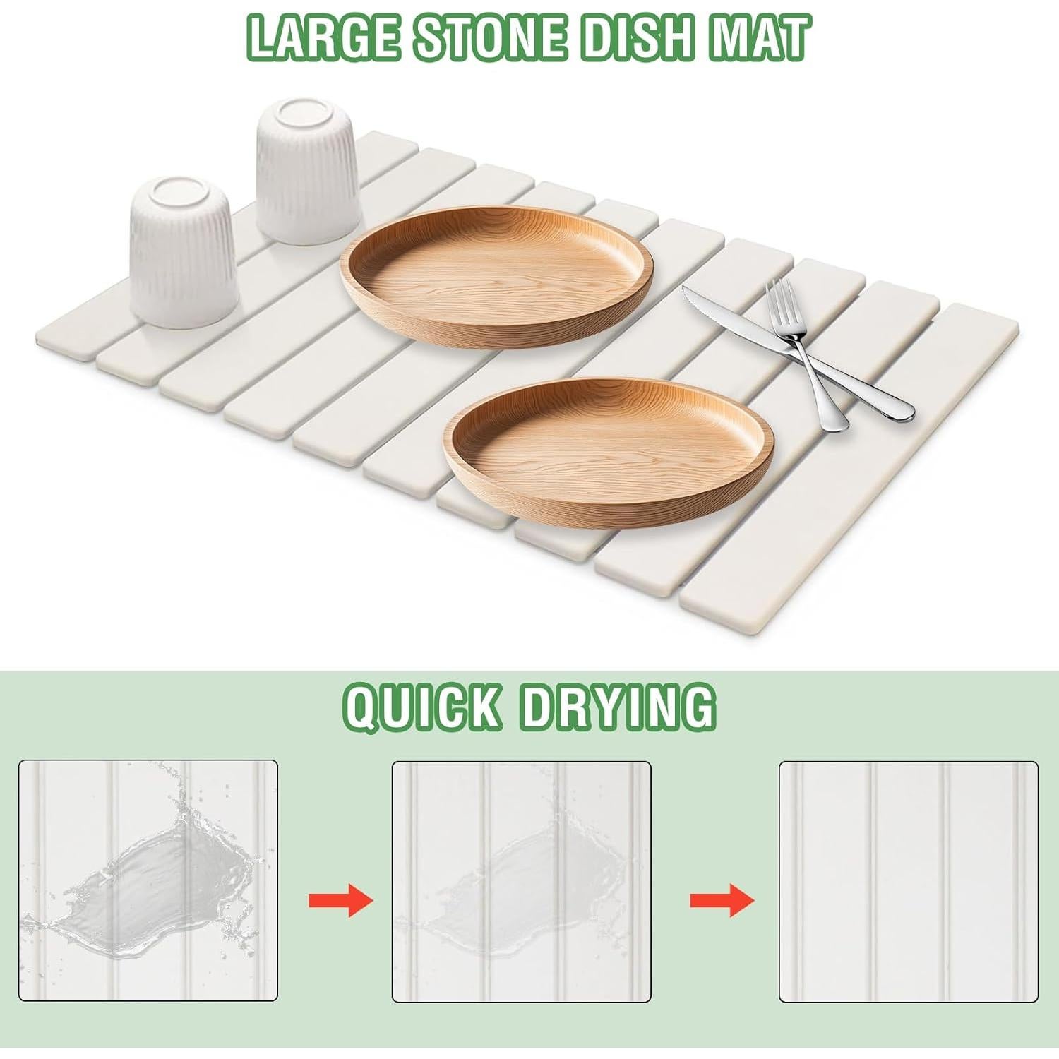 Alfombrilla de Secado de Piedra Diatomácea Grande Decorelement 60x39cm