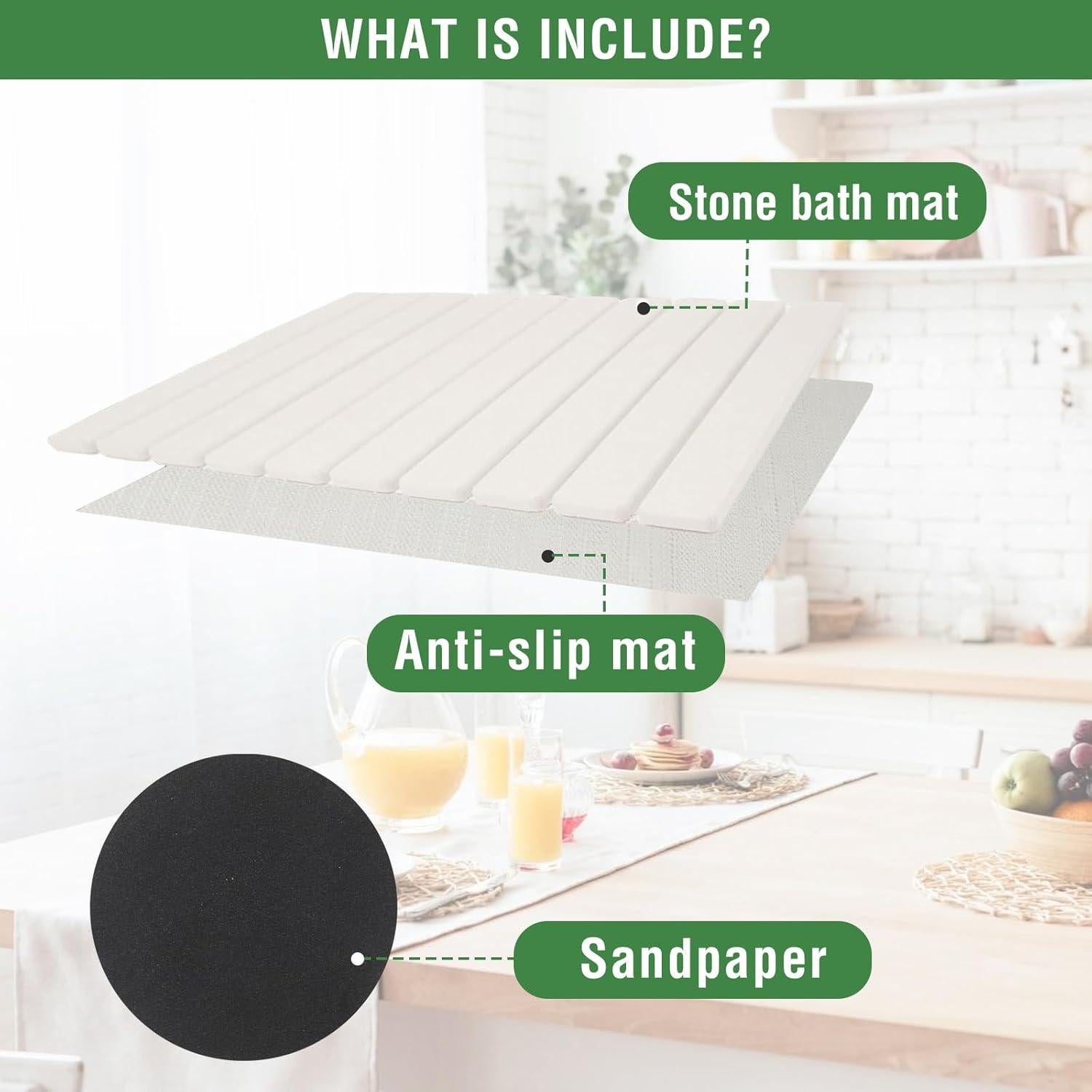 Alfombrilla de Secado de Piedra Diatomácea Grande Decorelement 60x39cm