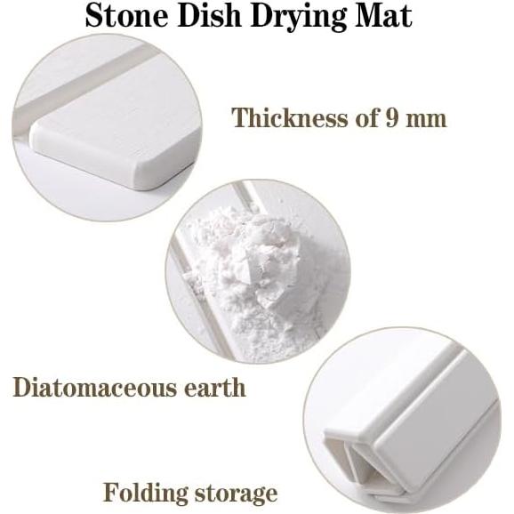 Alfombrilla de Secado de Platos Ayedvan 40.6 x 30.5 cm Plegable