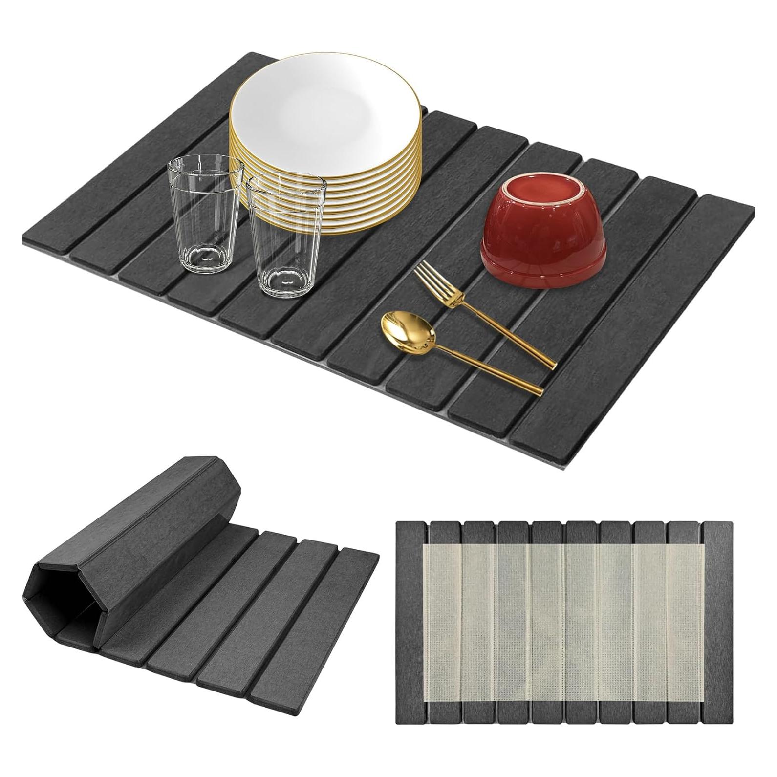 Alfombrilla de Secado PEOUWNES 61x41 cm Diatomácea Gris