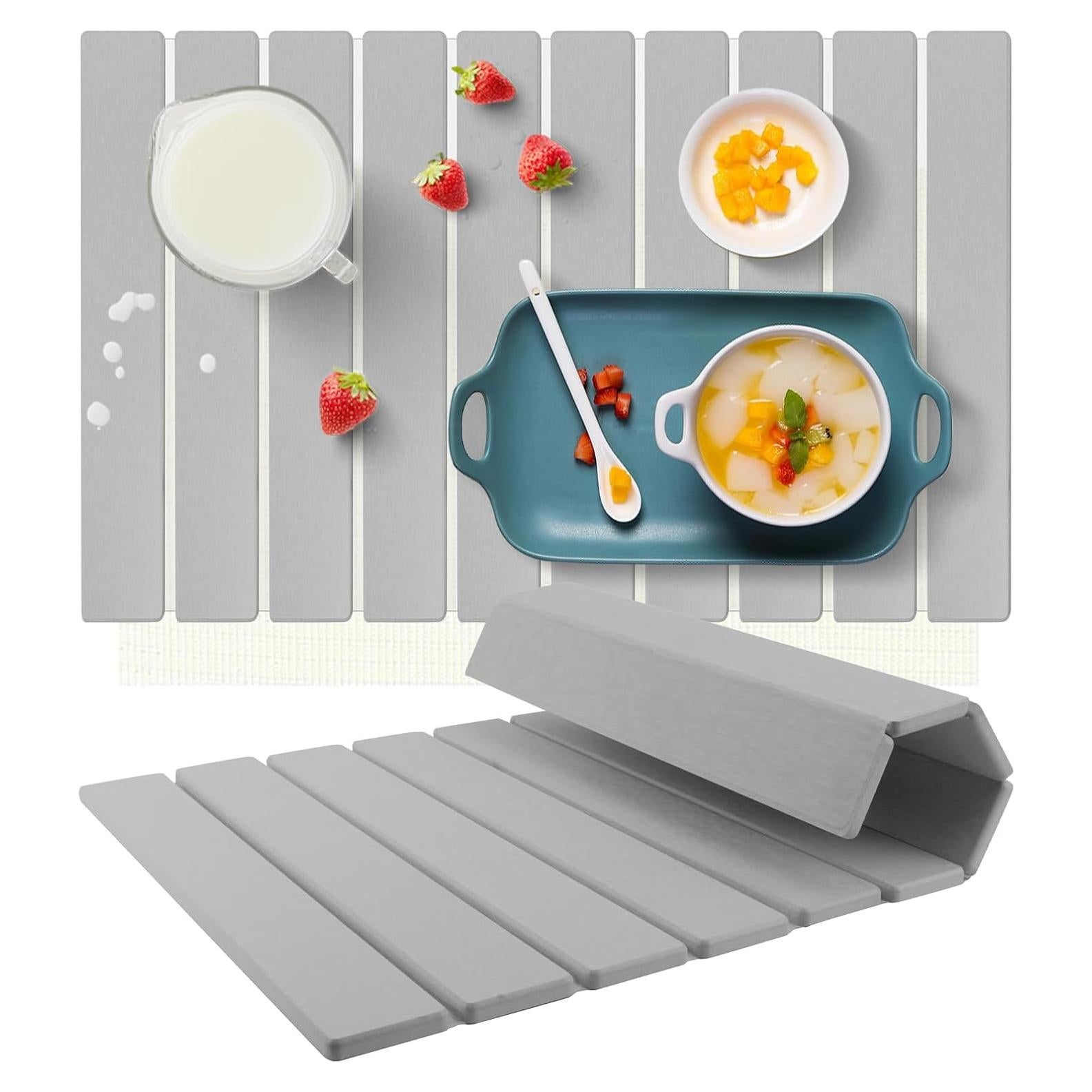 Alfombrilla de Secado de Platos AOBOPLE 61x41 cm Plegable Diatomácea